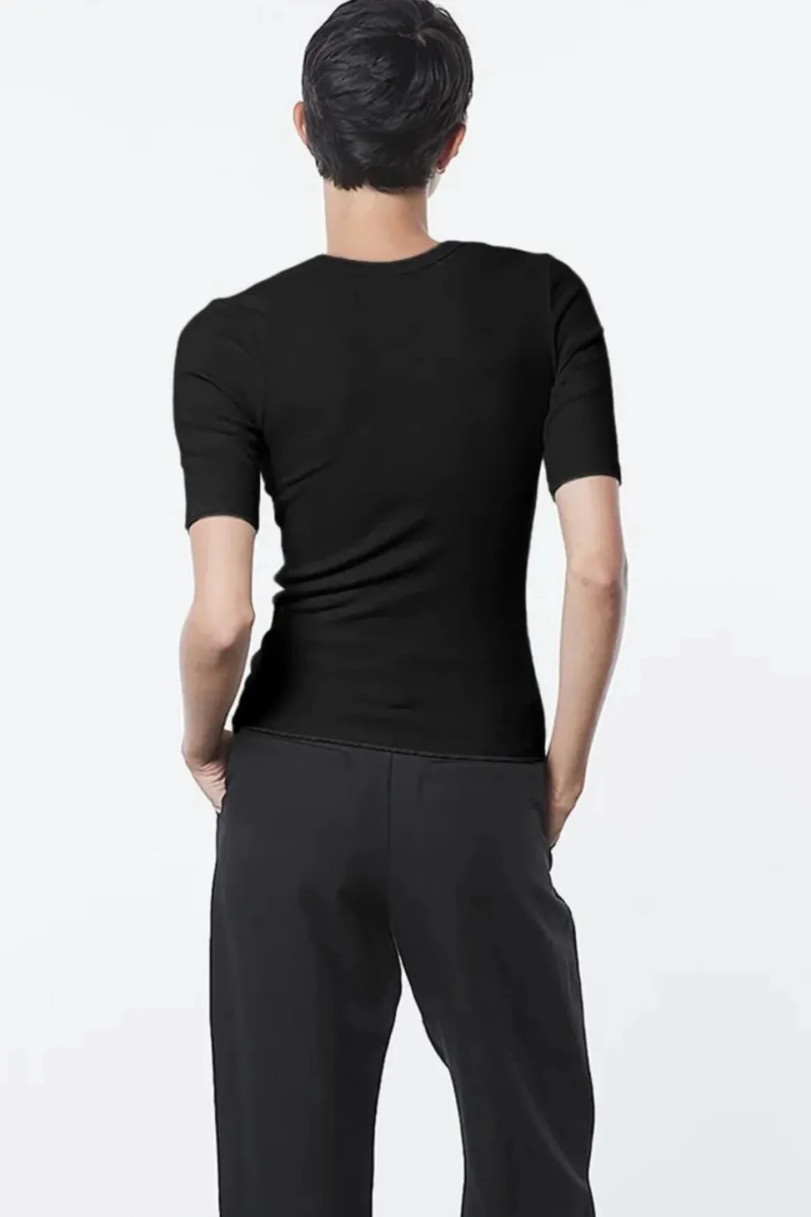 enza_costa_textured_knit__2.webp Enza Costa Textured Knit Half Sleeve U Neck