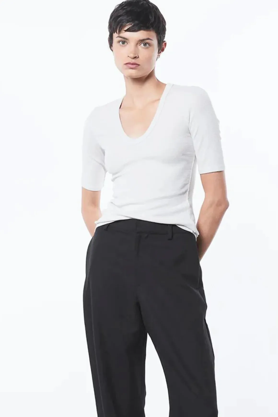 enza_costa_textured_knit__3.webp Enza Costa Textured Knit Half Sleeve U Neck