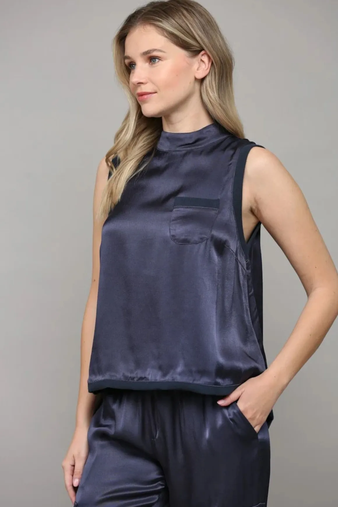 Fate Satin Sleeveless Top