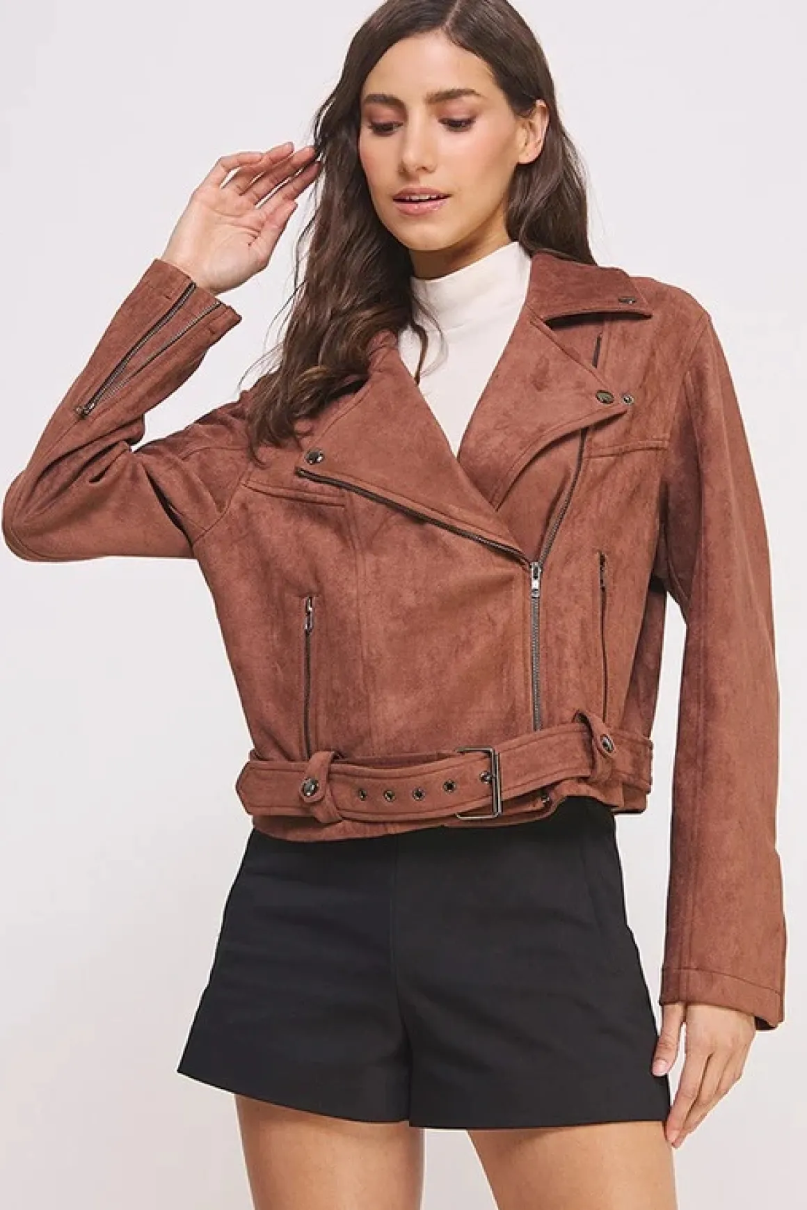 Faux Suede Moto Jacket *Online Only*