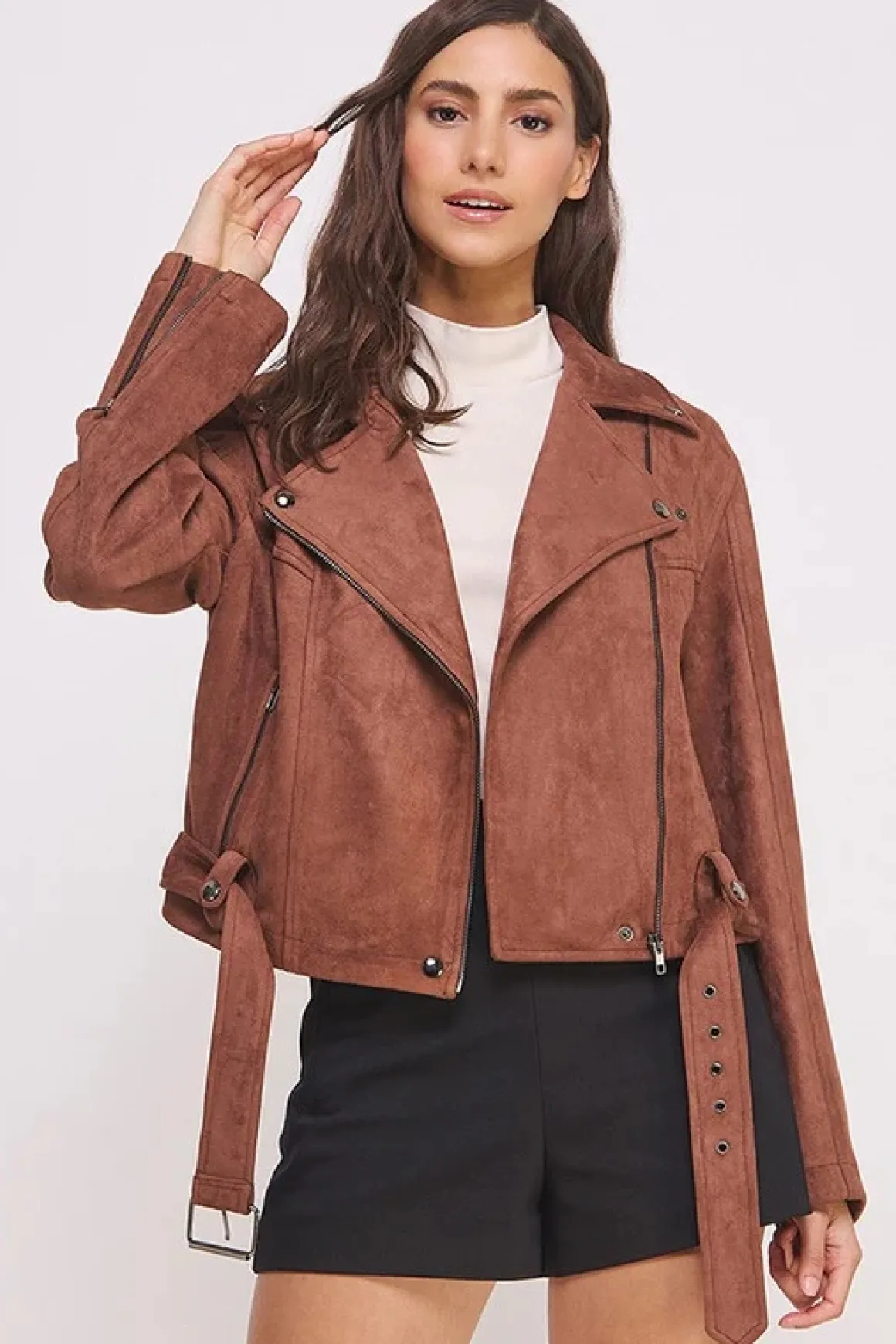 Faux Suede Moto Jacket *Online Only*