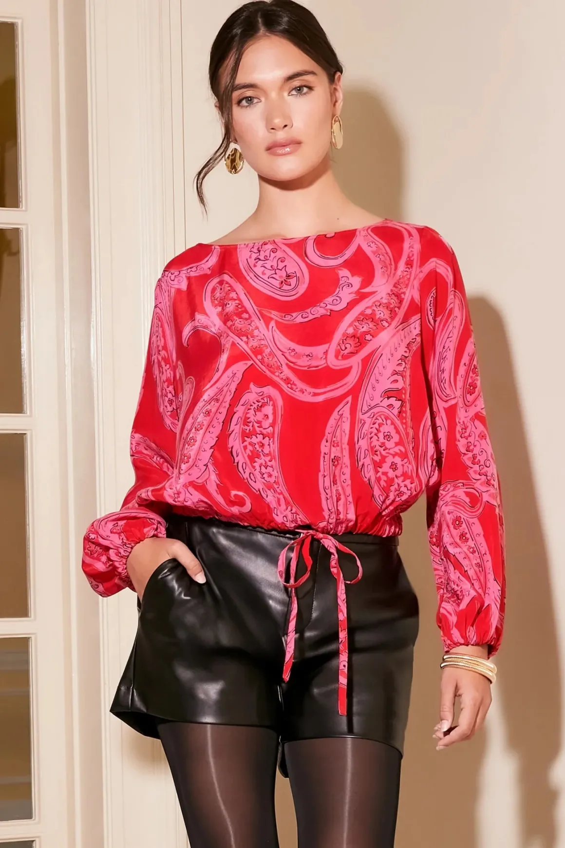 Fifteen Twenty Claudine Tie Waist Top