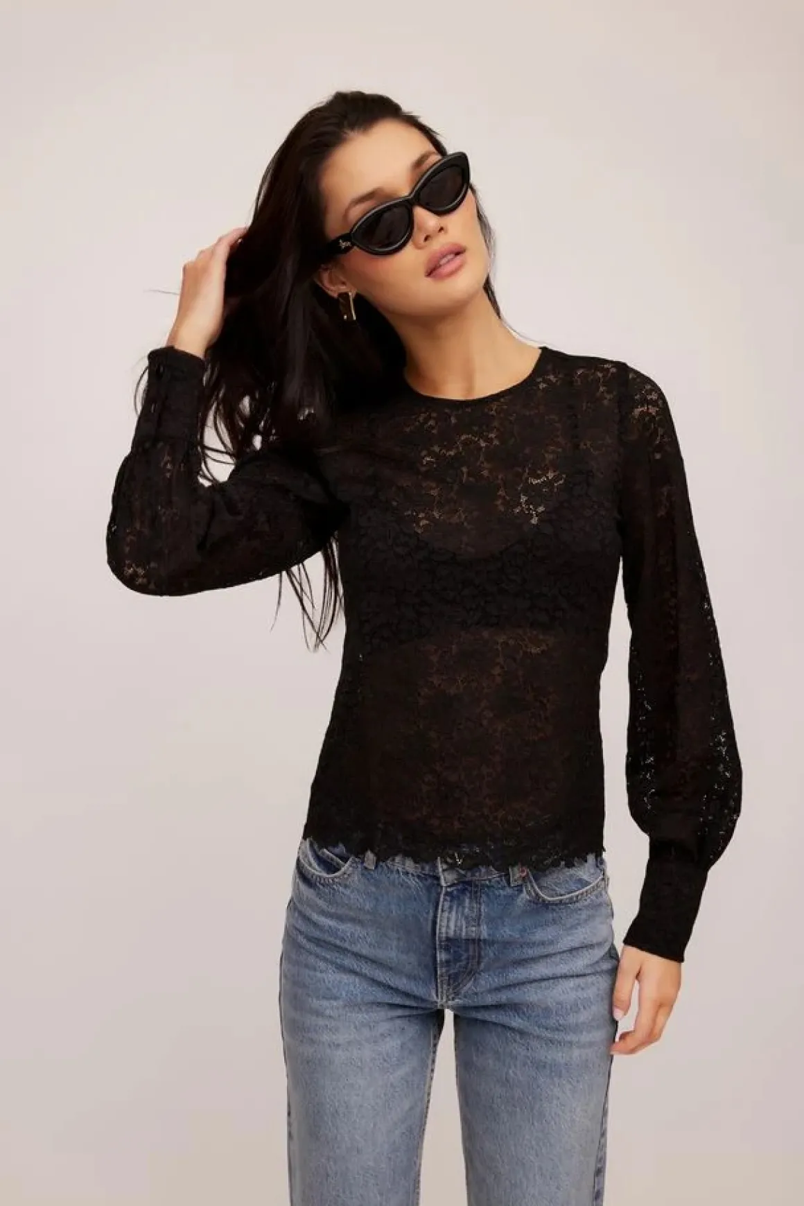 Fifteen Twenty Ina Stretch Lace Top
