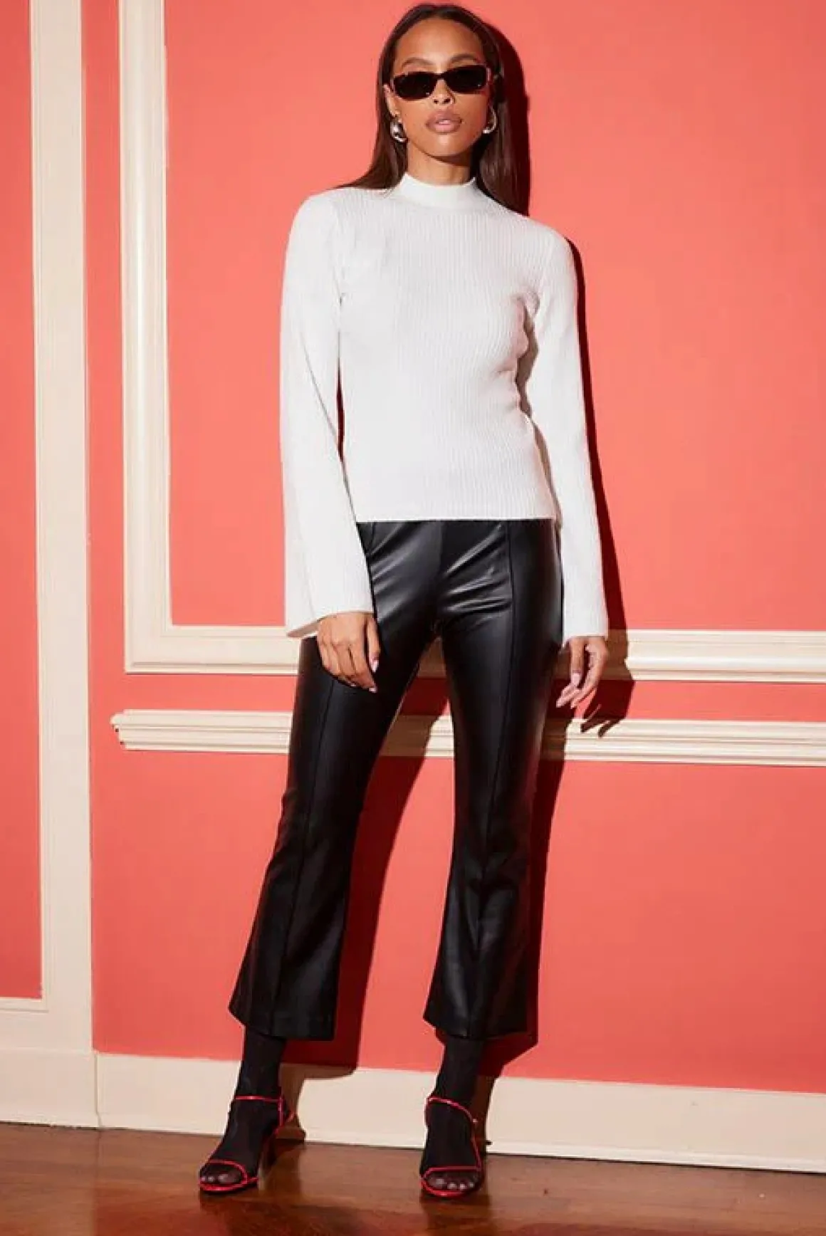 Fifteen Twenty Sigourney Pintuck Faux Leather Pants