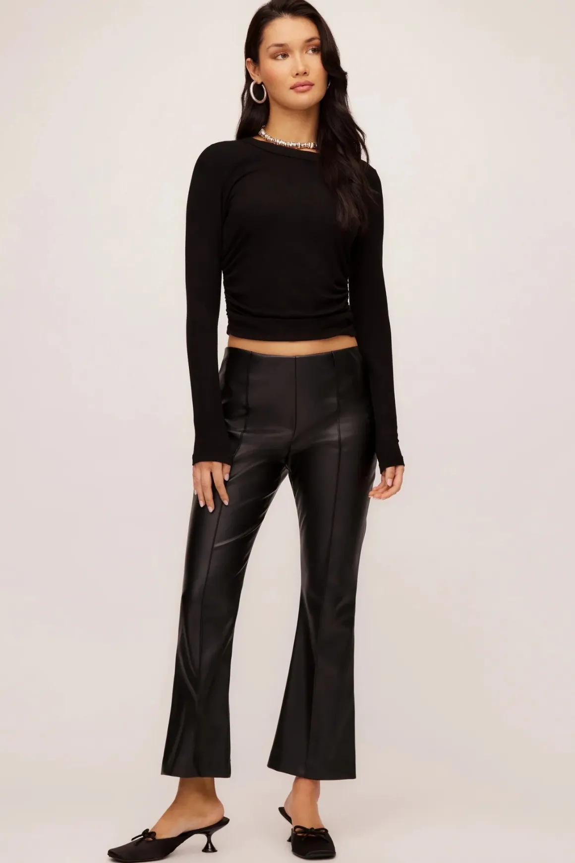 Fifteen Twenty Sigourney Pintuck Faux Leather Pants