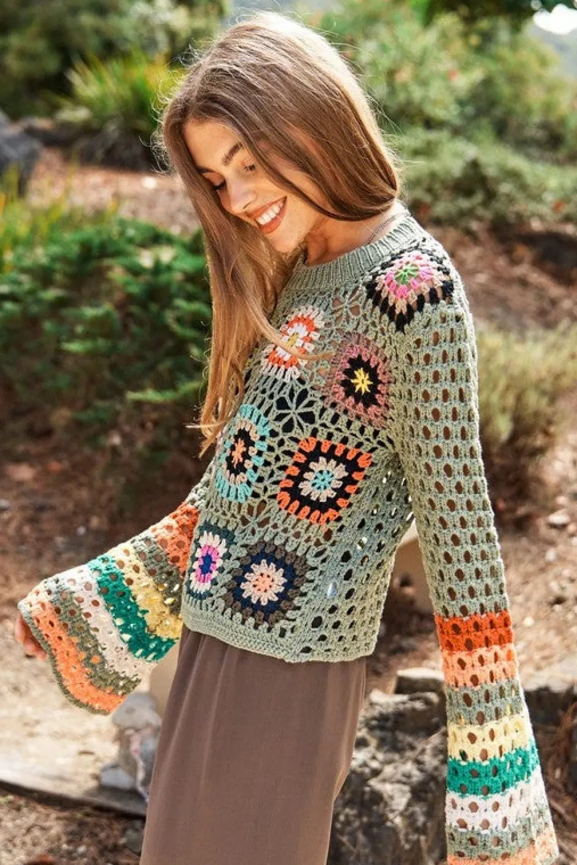 floral_crochet_striped_sl_4.webp Floral Crochet Striped Sleeve Cropped Knit Sweater *Onine Only*