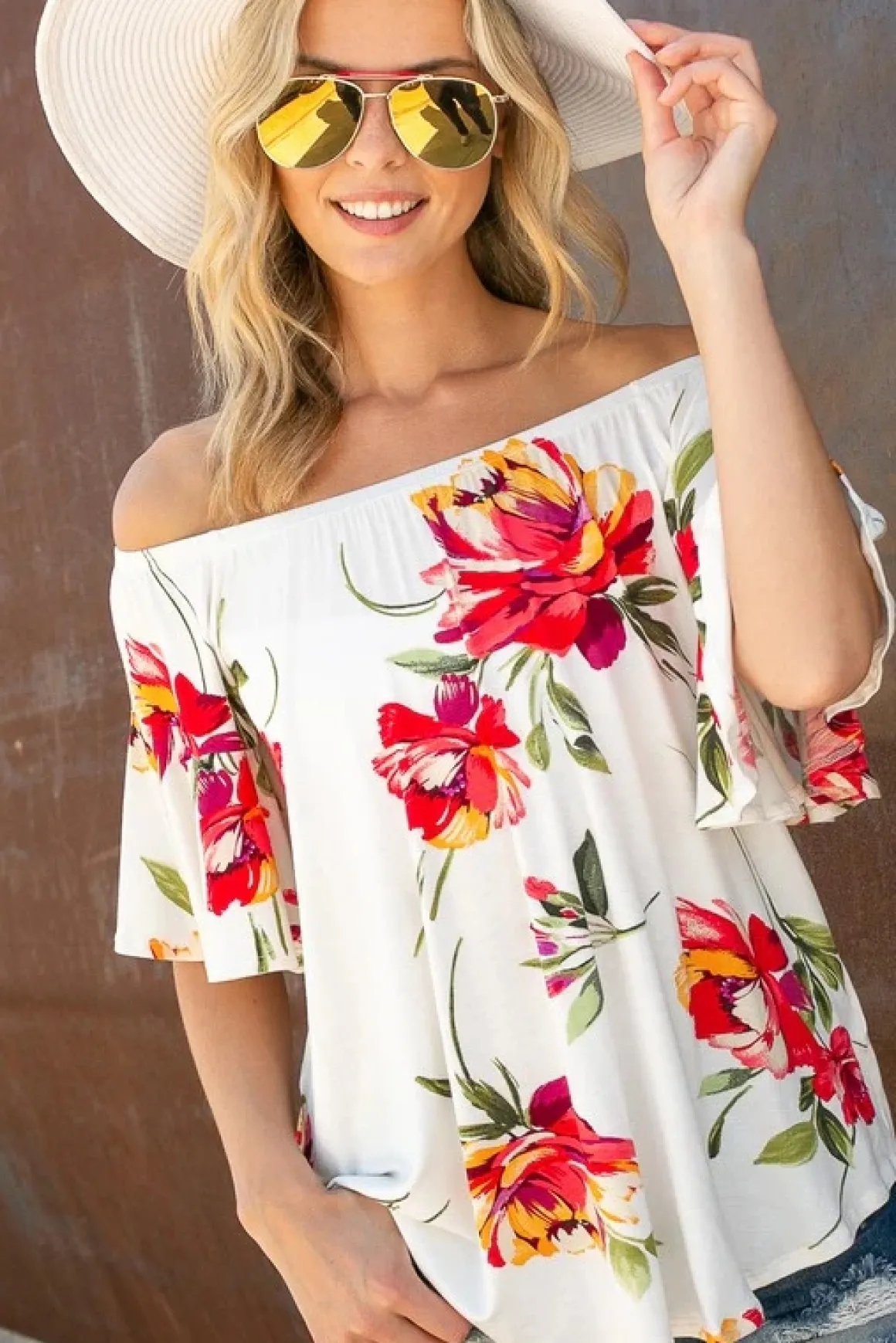 Floral Off Shoulder Top *Online Only*