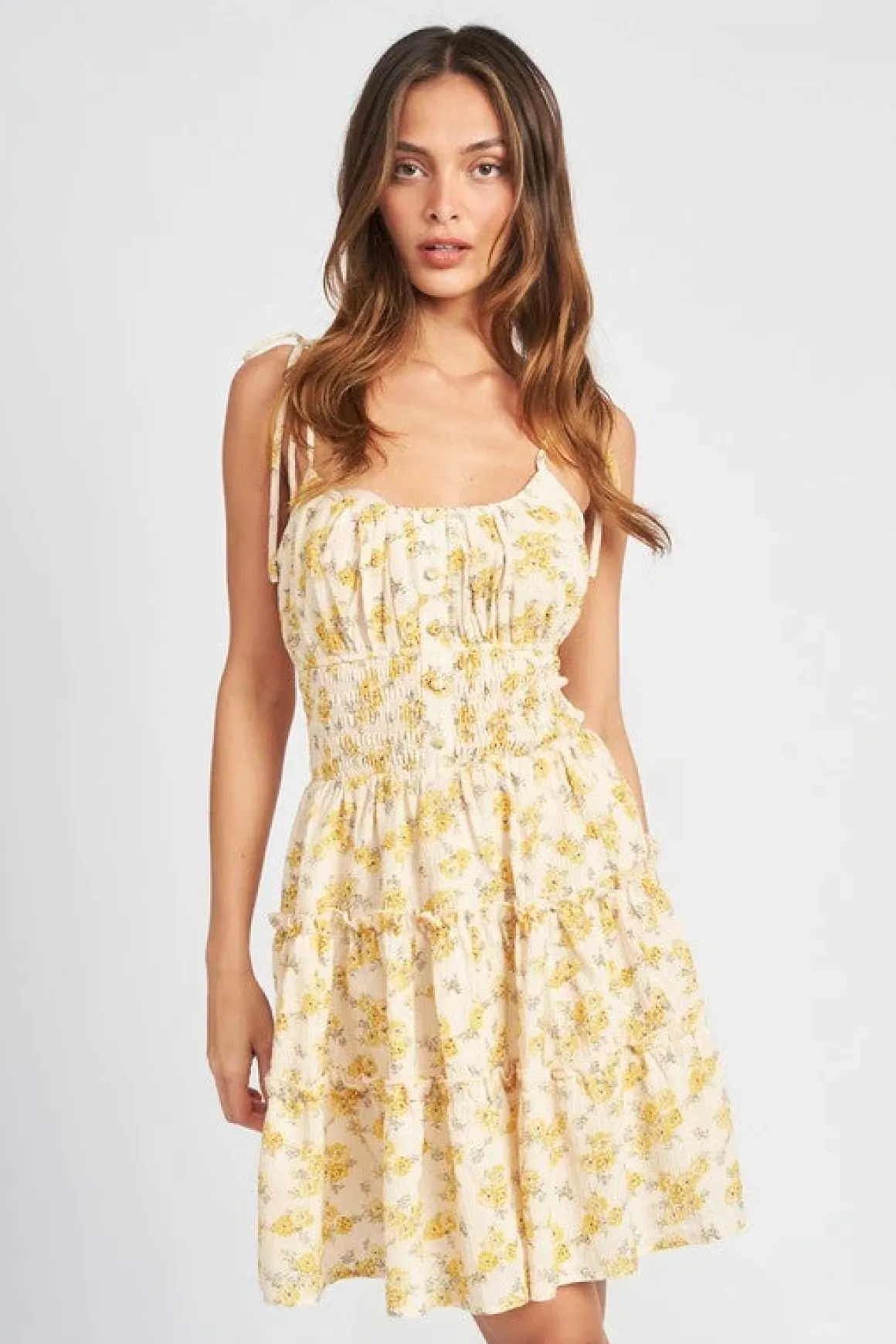 Floral Spaghetti Strap Dress with Smocked Waist *Online Only*