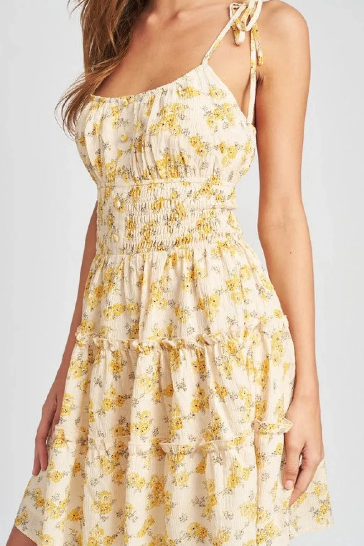 Floral Spaghetti Strap Dress with Smocked Waist *Online Only*