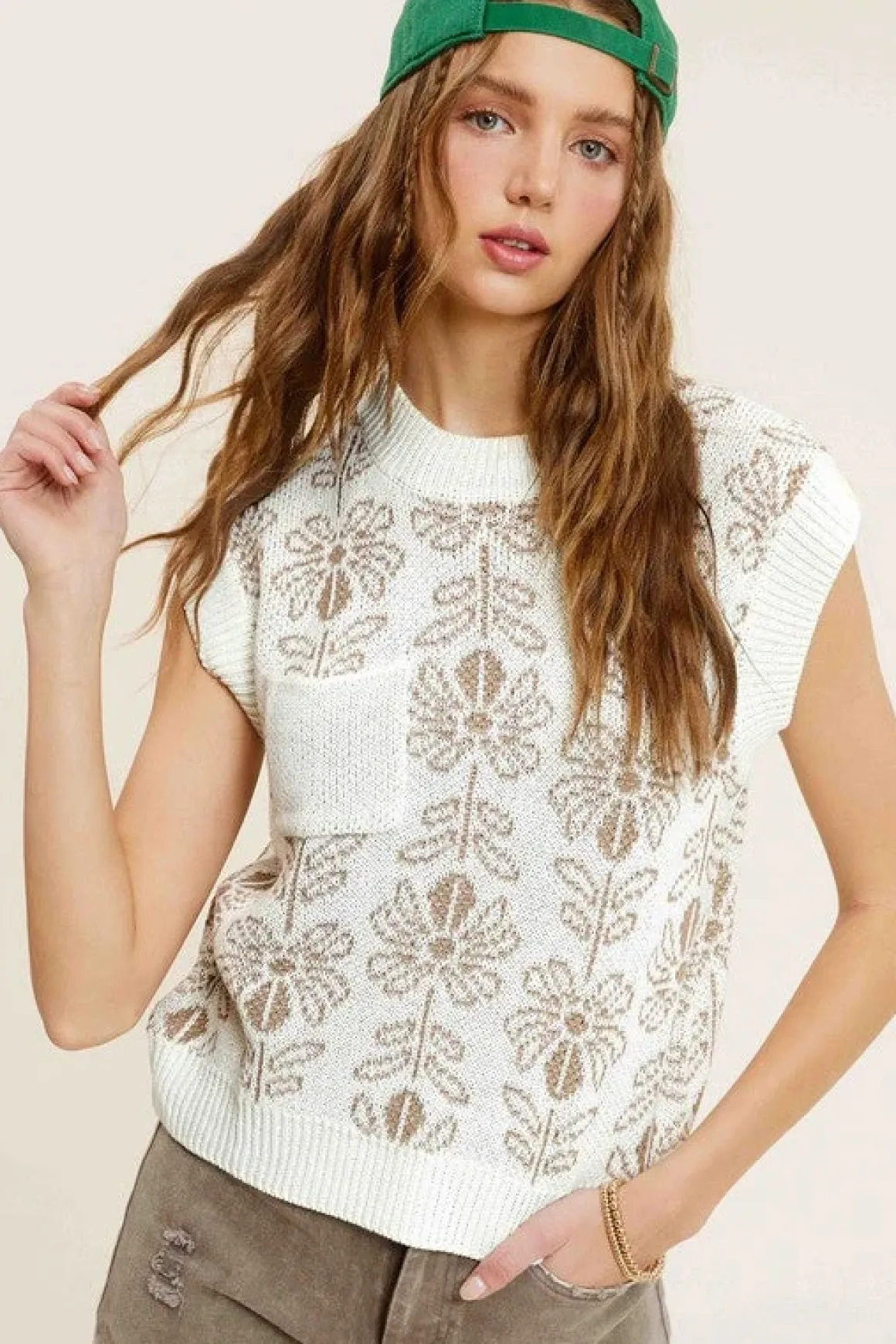 Flower Sleeveless Sweater Top *Online Only*