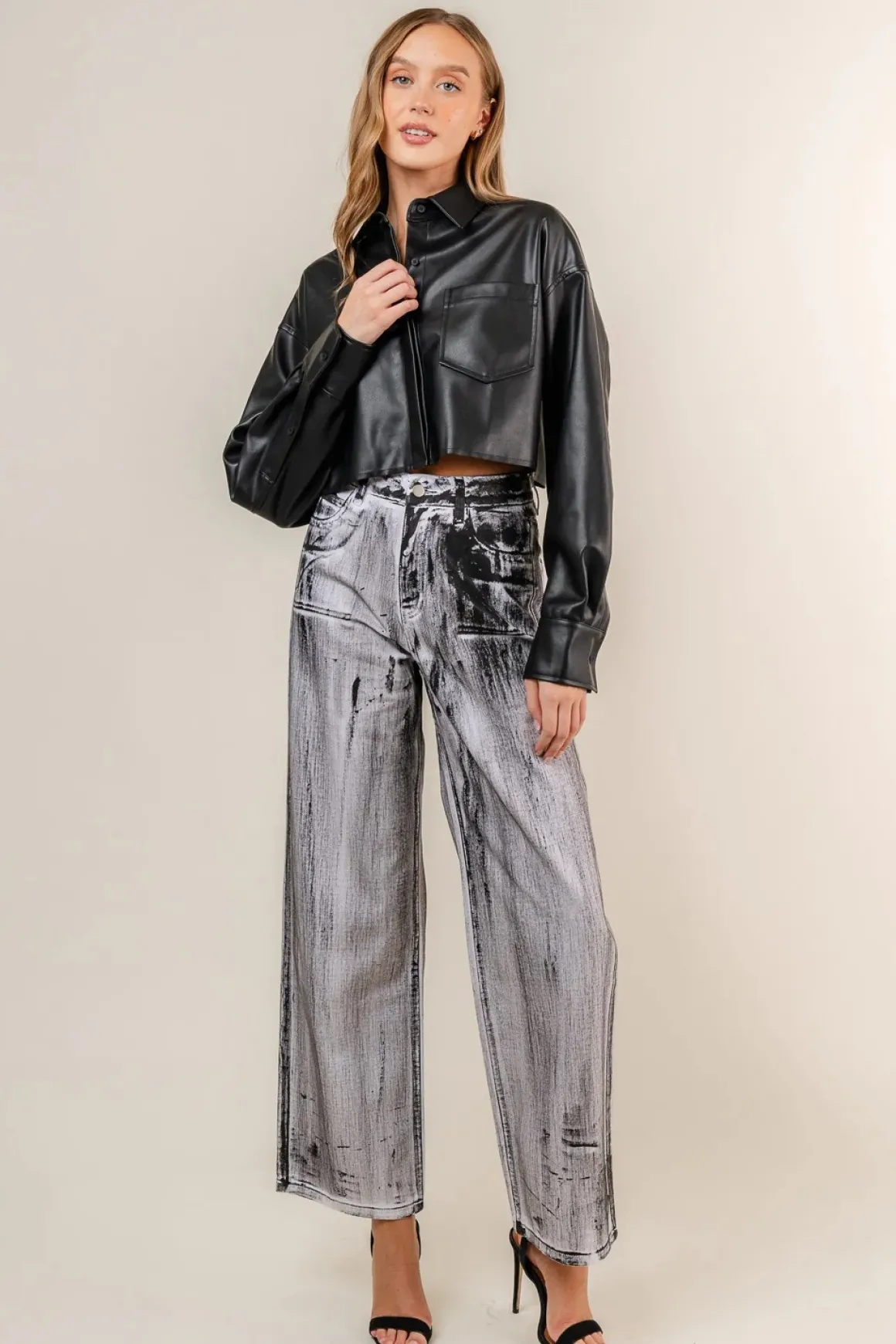 Fore Leather Cropped Shirt