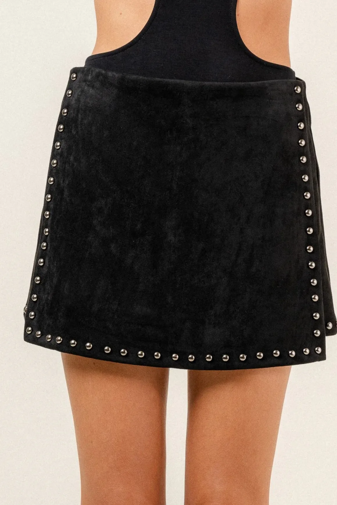 Fore Studded Suede Mini Skort