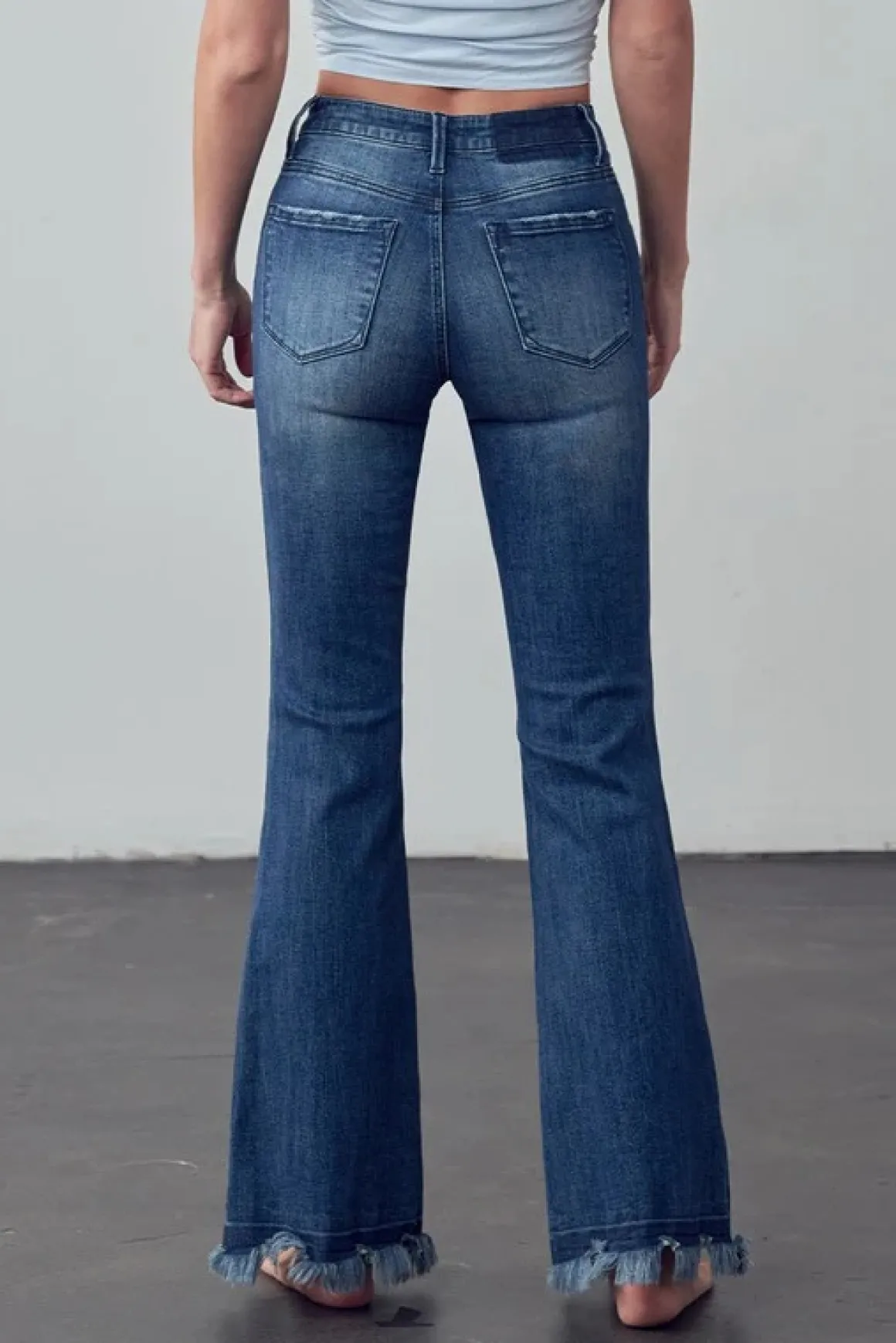 frayed_hem_flare_jeans_on_1.webp Frayed Hem Flare Jeans *Online Only*