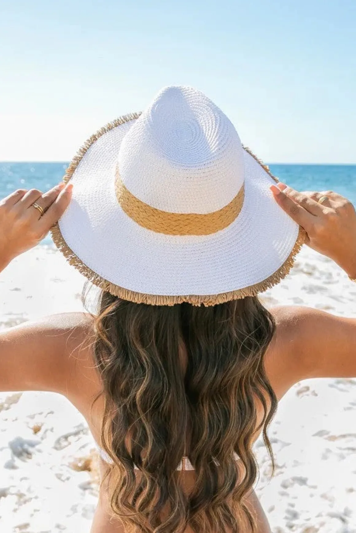 Fray-Edge Rattan Band Straw Hat *Online Only*