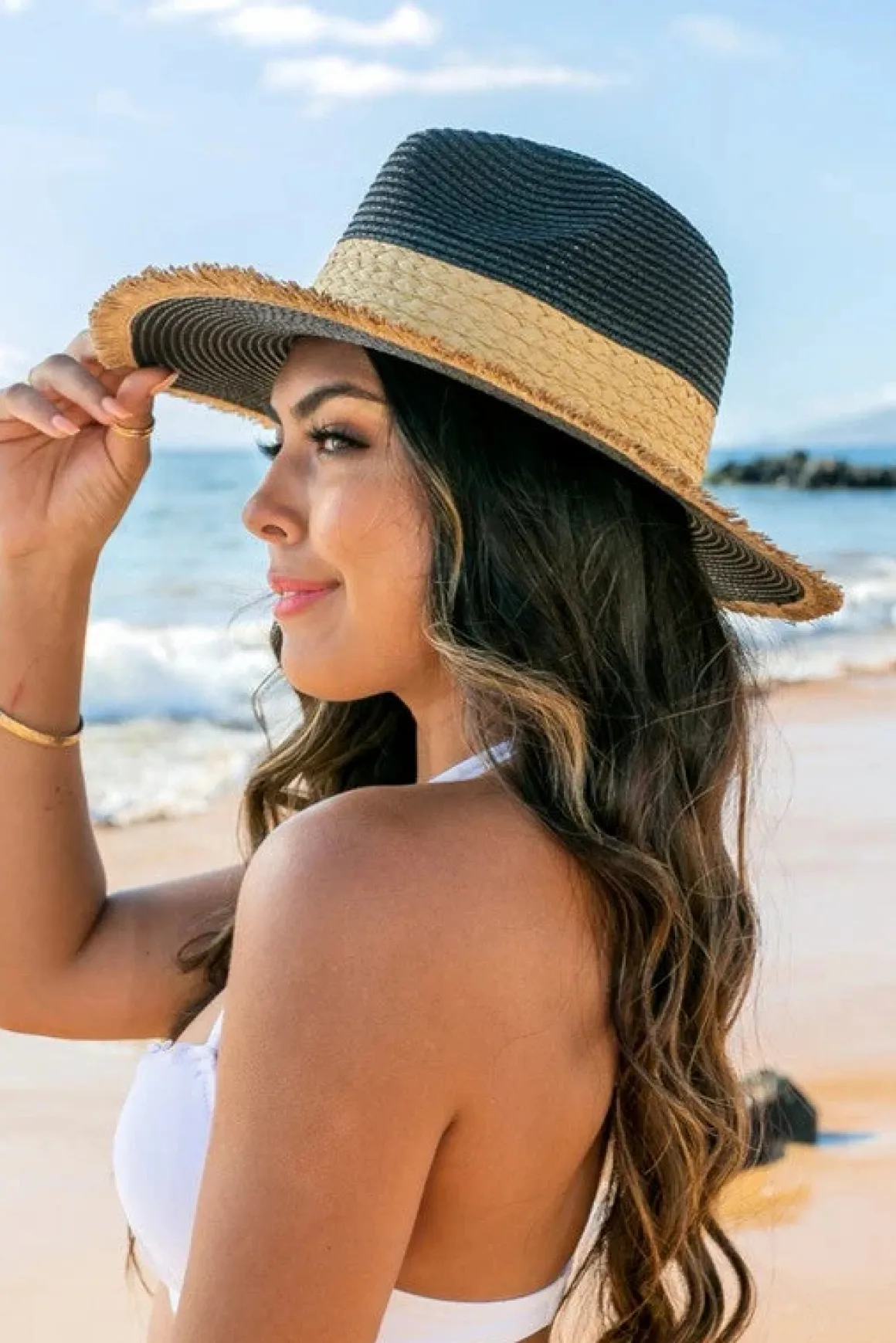 frayedge_rattan_band_stra_3.webp Fray-Edge Rattan Band Straw Hat *Online Only*