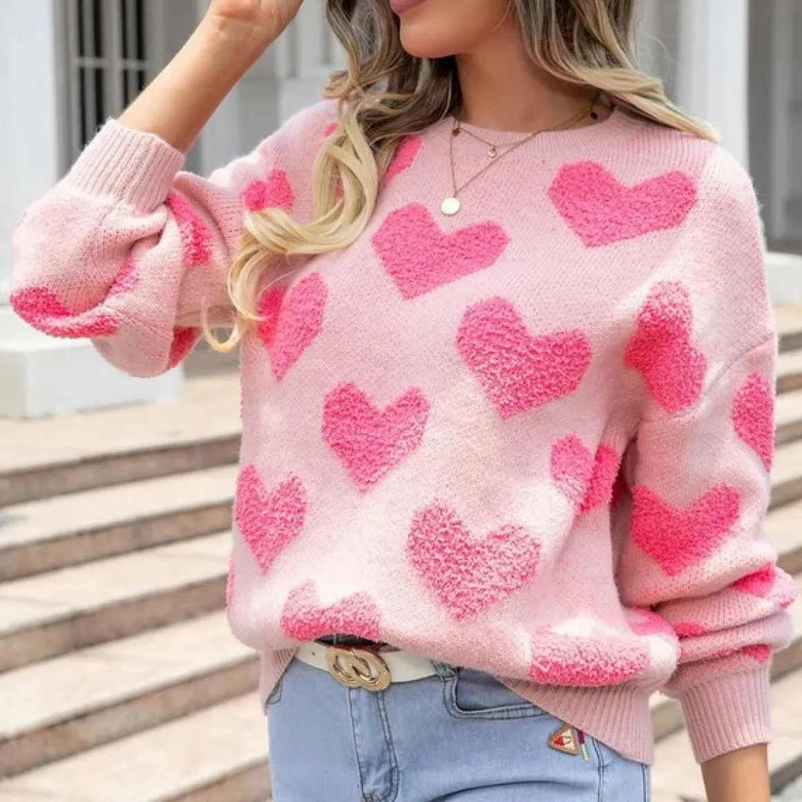 Fuzzy Heart Sweater *Online Only*
