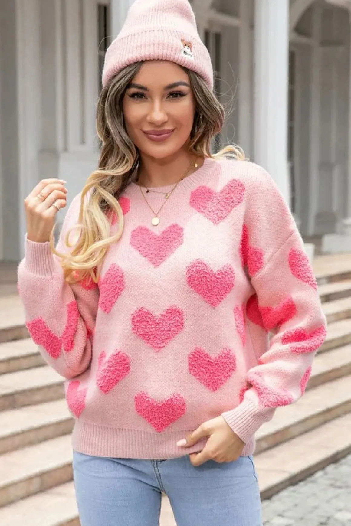 Fuzzy Heart Sweater *Online Only*