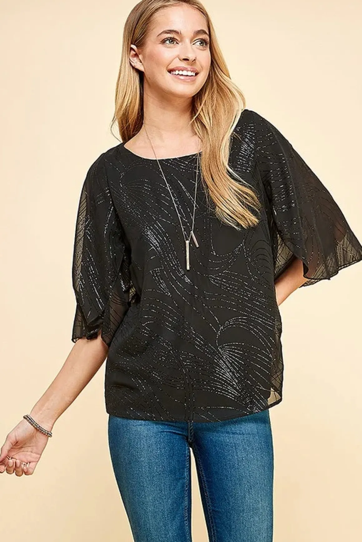 Glitter Print Blouse *Online Only*