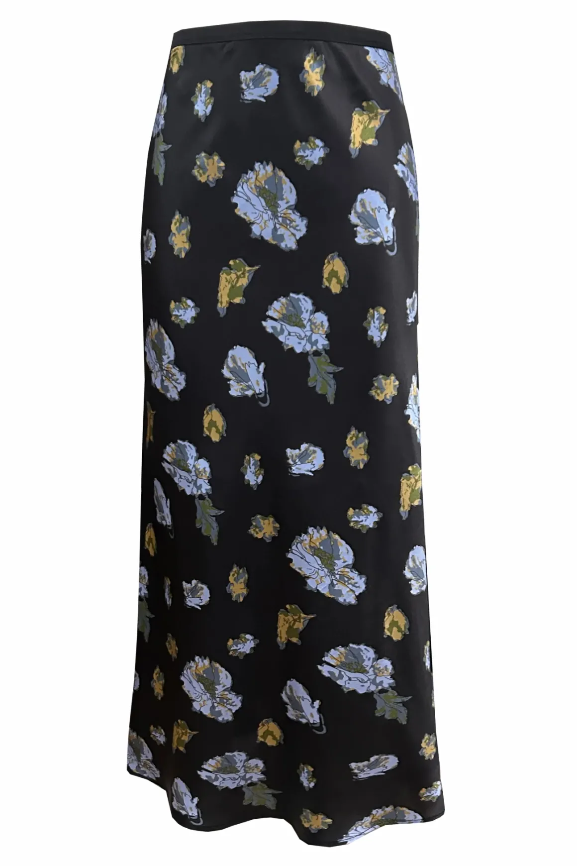 Gold Hawk Silk Floral Skirt
