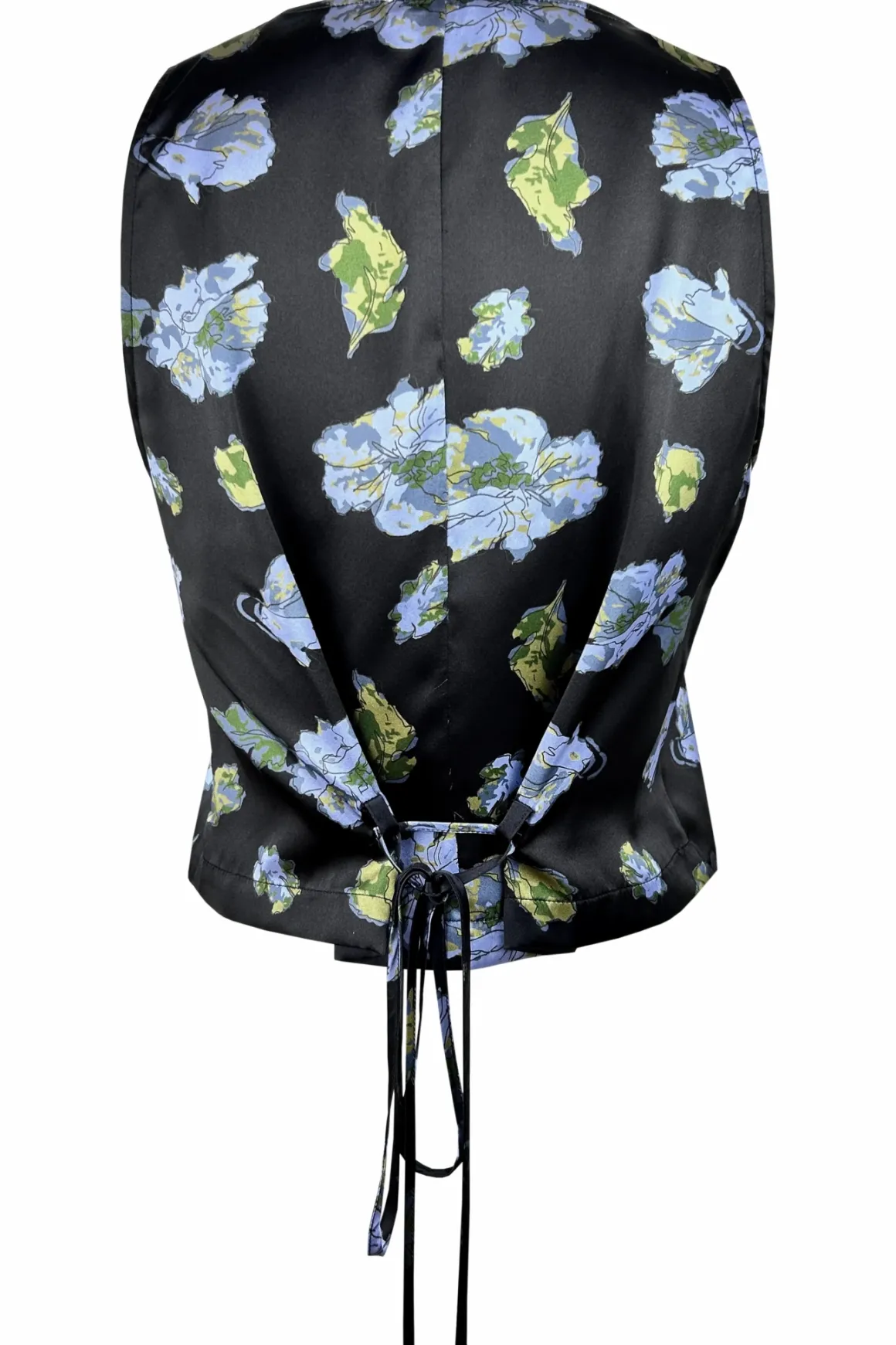 Gold Hawk Silk Floral Vest