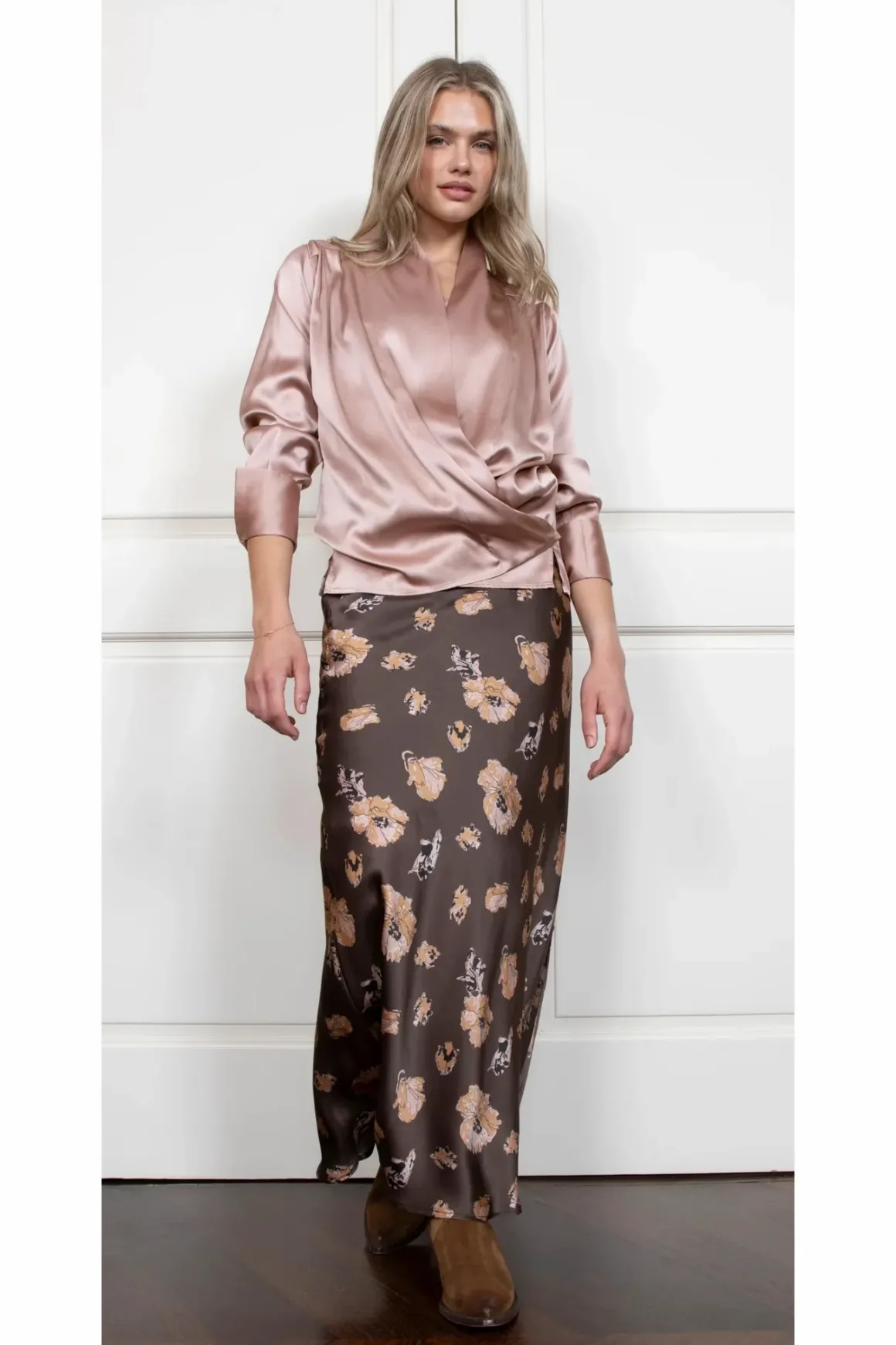Gold Hawk Silk Skirt