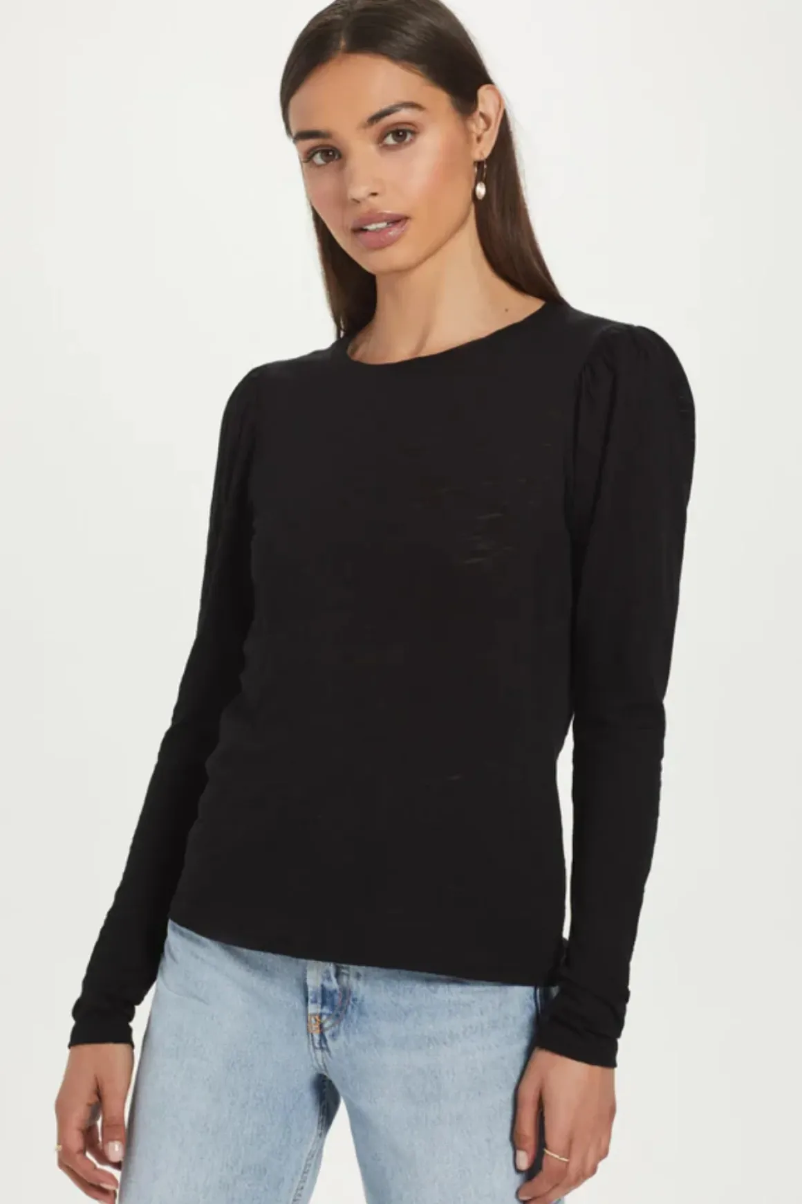 Goldie LONG SLEEVE PUFF SHOULDER TEE