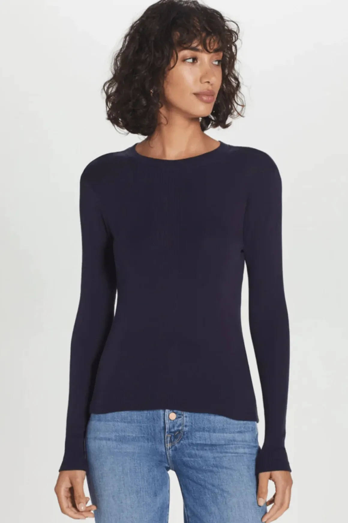 Goldie LONG SLEEVE VARIEGATED RIB TEE