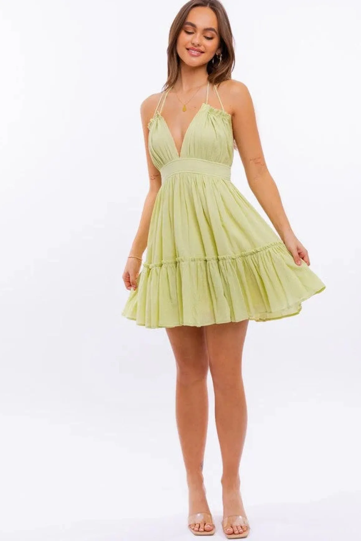halter_babydoll_tiered_mi_3.webp Halter Babydoll Tiered Mini Dress *Online Only*