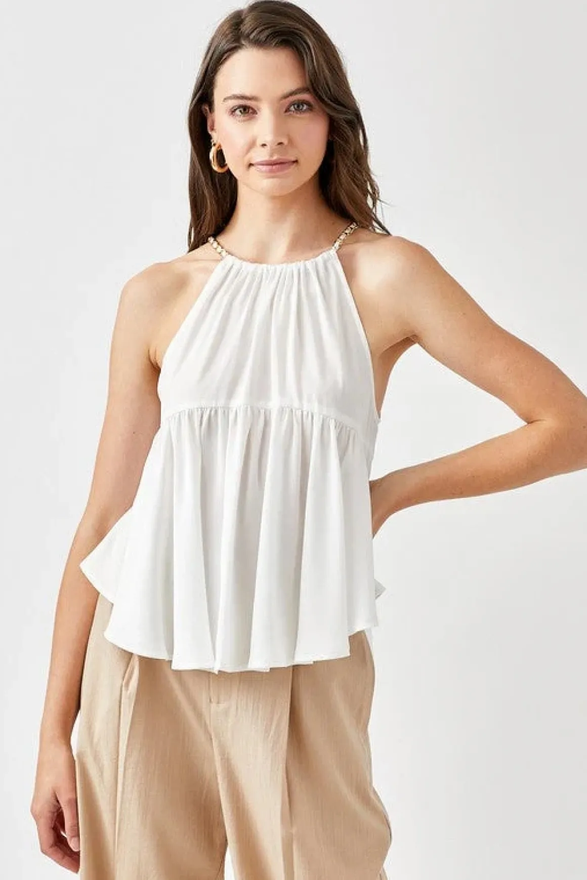 Halter Neck with Back Strap Flared Top  *Online Only*