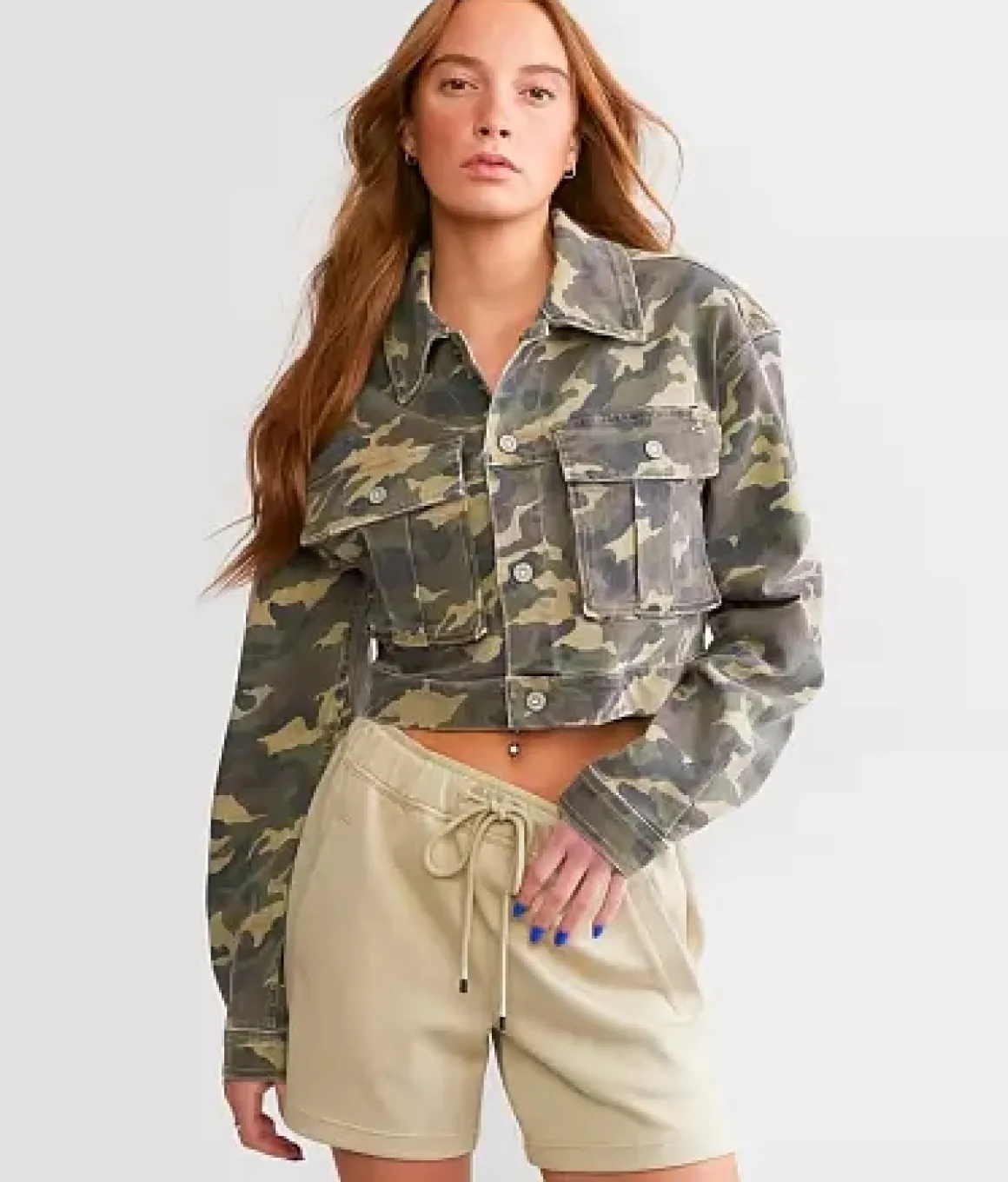 Hidden Cropped Cargo Jacket