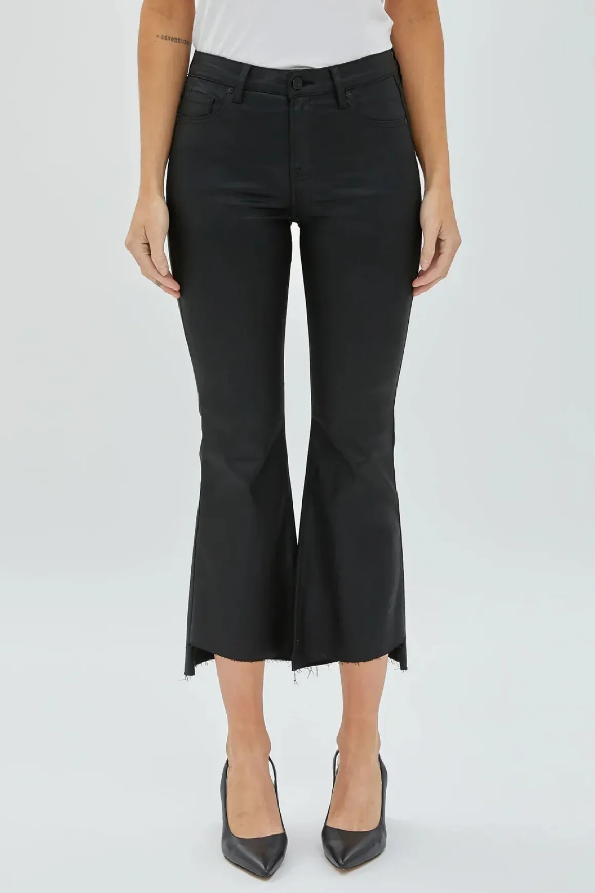 Hidden Happi Crop Coated Step Hem Jeans