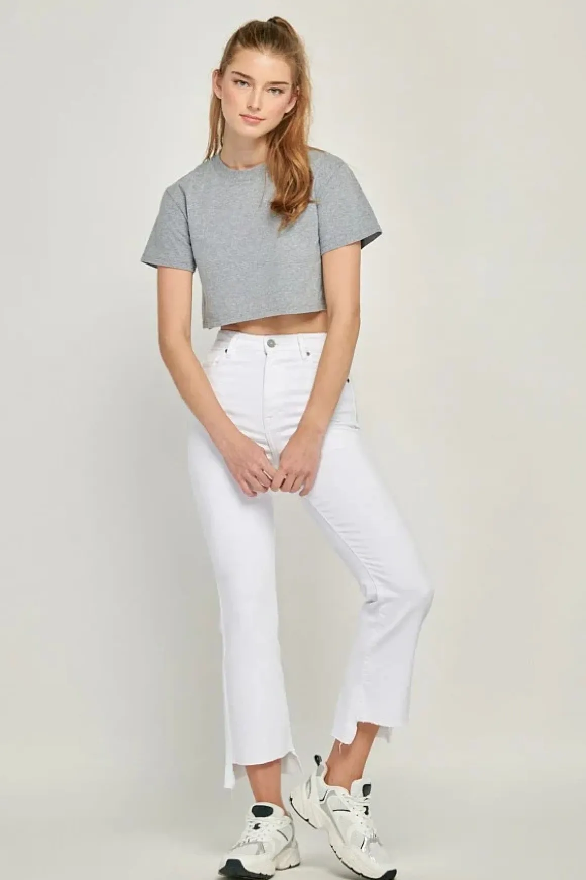 Hidden Happi Crop Flare Step Hem Jeans