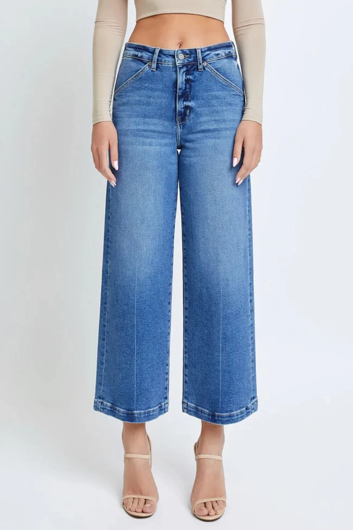 Hidden Jeans Nori Cropped Wide Leg Trouser