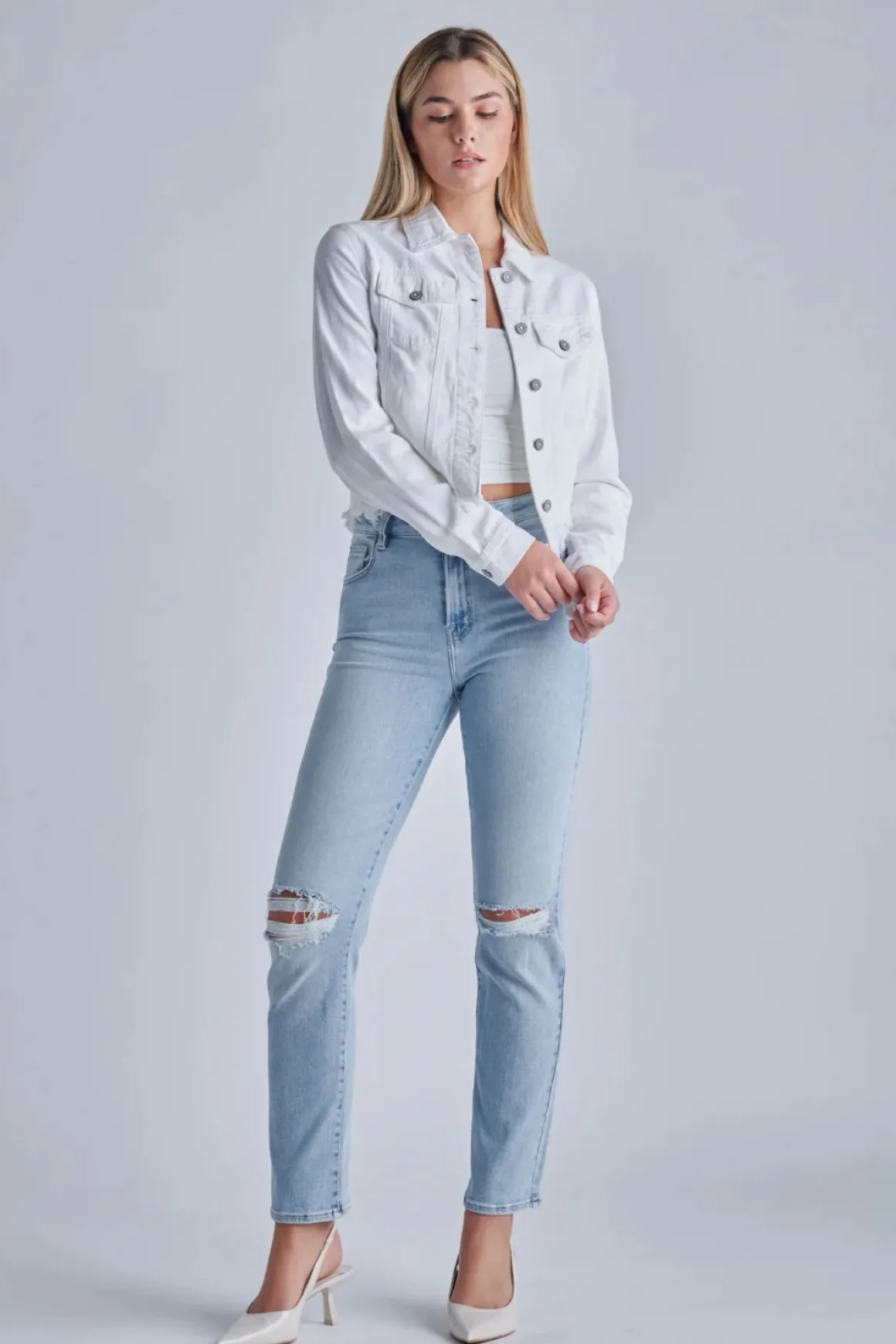 Hidden Regular Fitted Jean Jacket