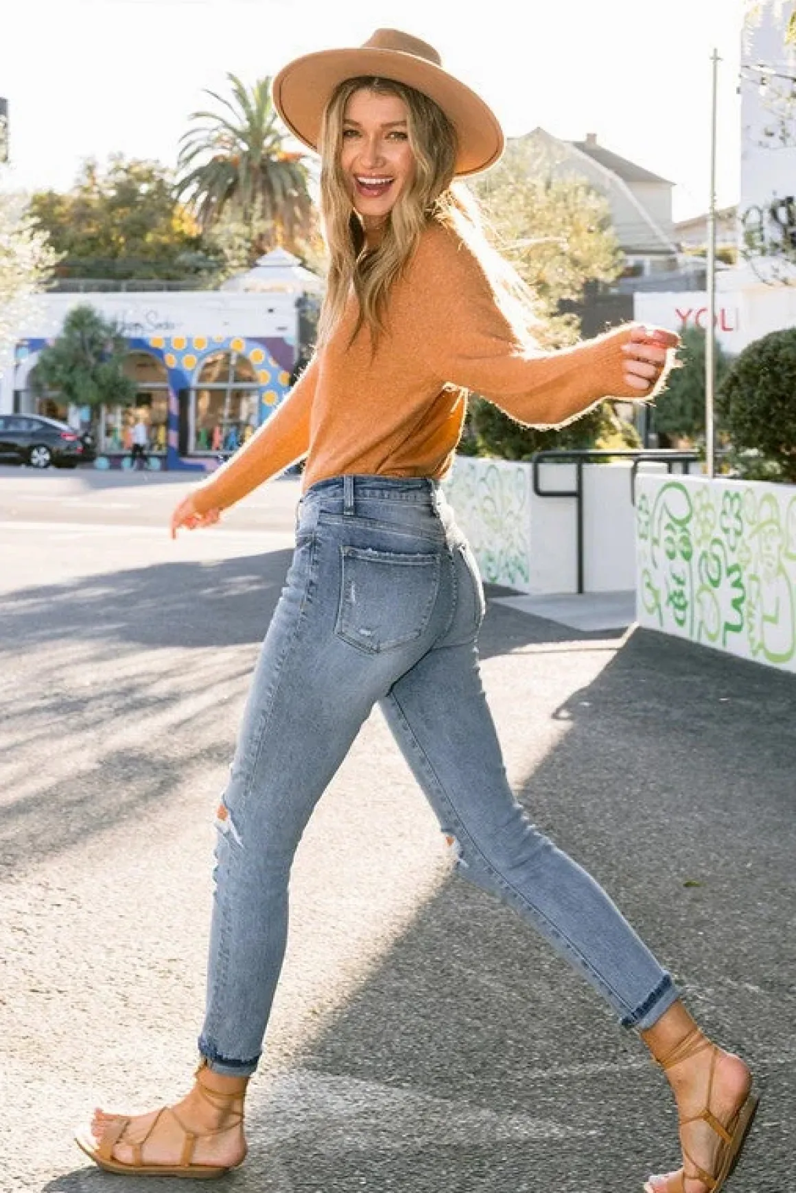 High Rise Button Up Ankle Skinny w/ Cuff *Online Only*
