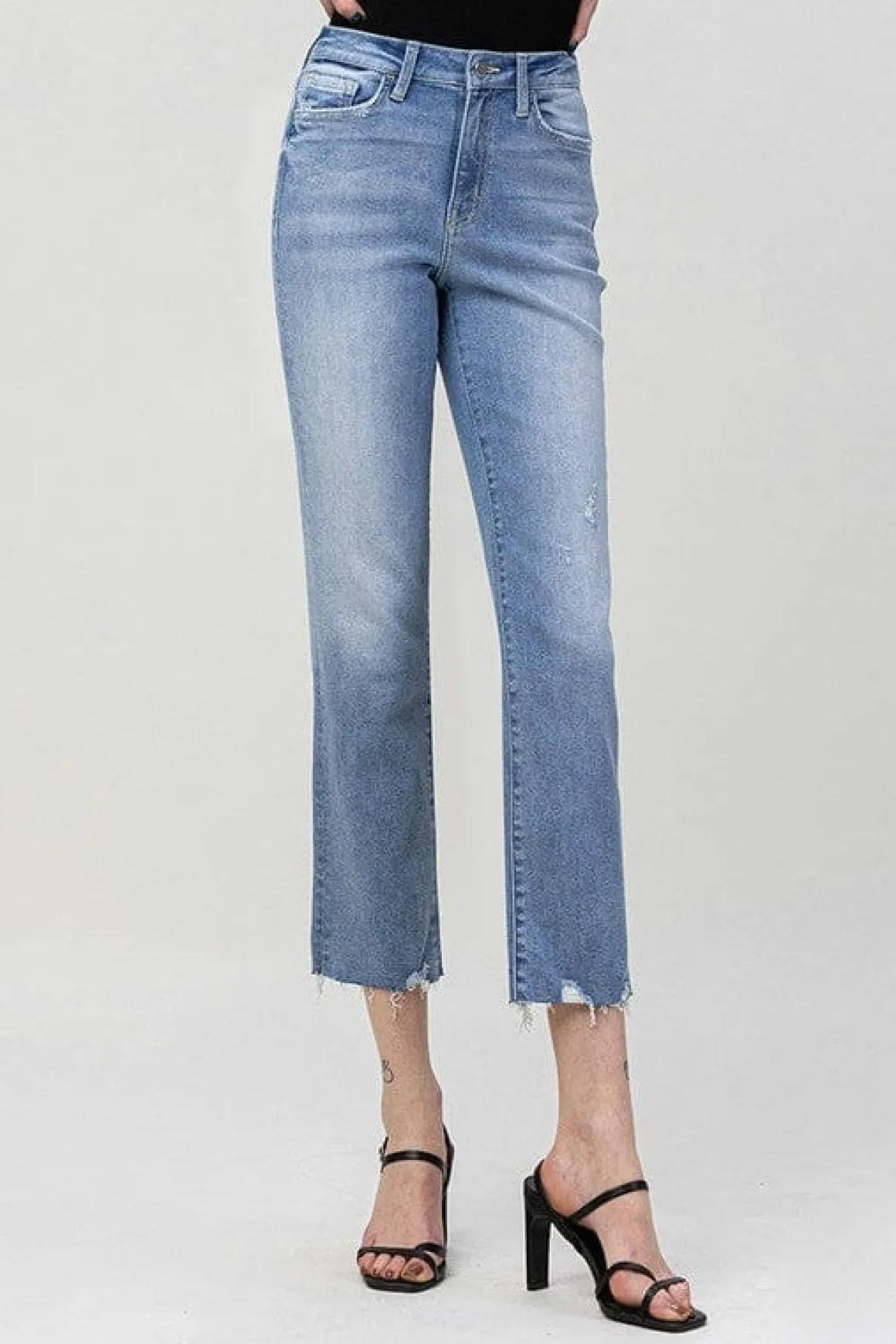 High Rise Crop Straight Jeans *Online Only*