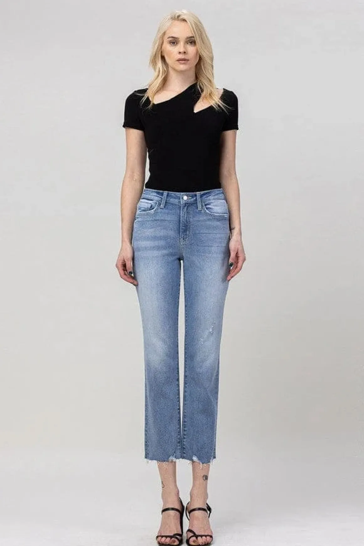 High Rise Crop Straight Jeans *Online Only*