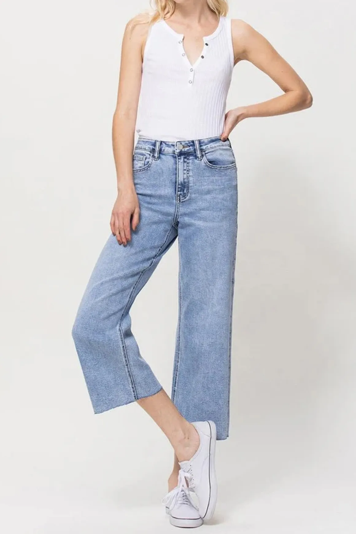 High Rise Crop Wide Leg Jeans *Online Only*