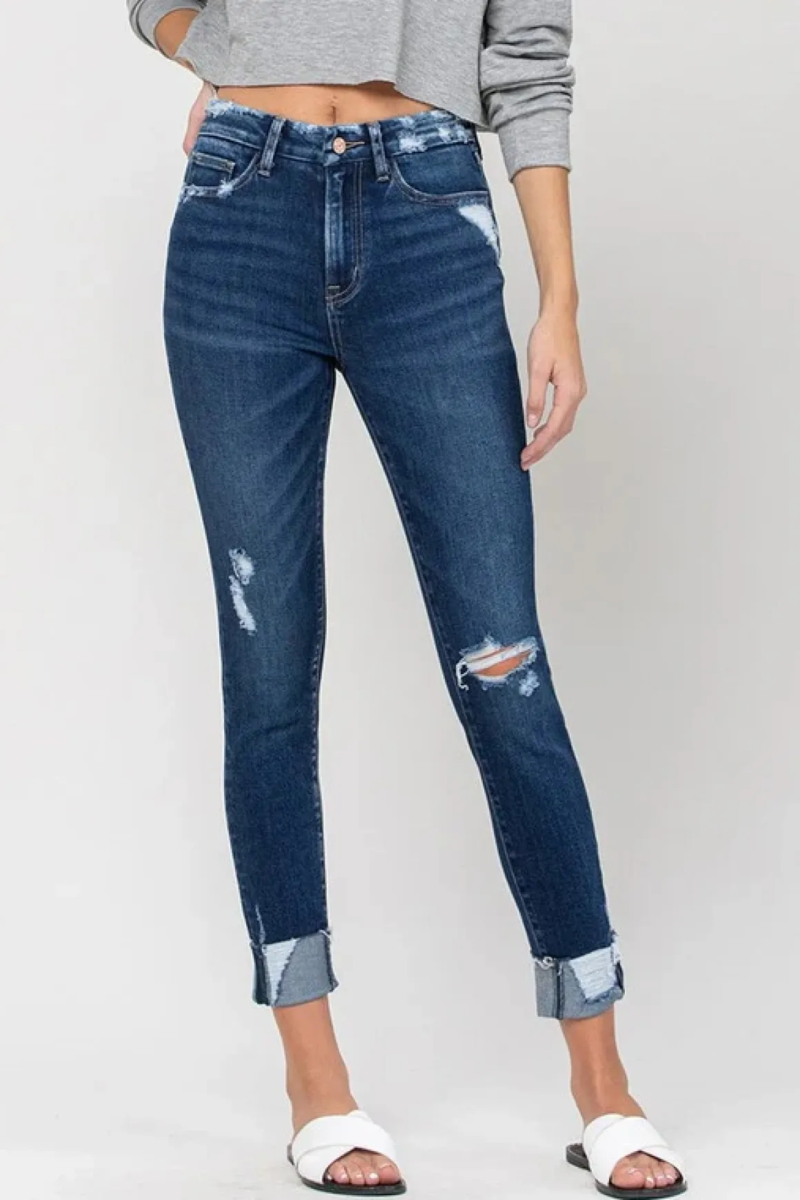 High Rise Distressed Clean Cut Skinny Jeans *Online Only*