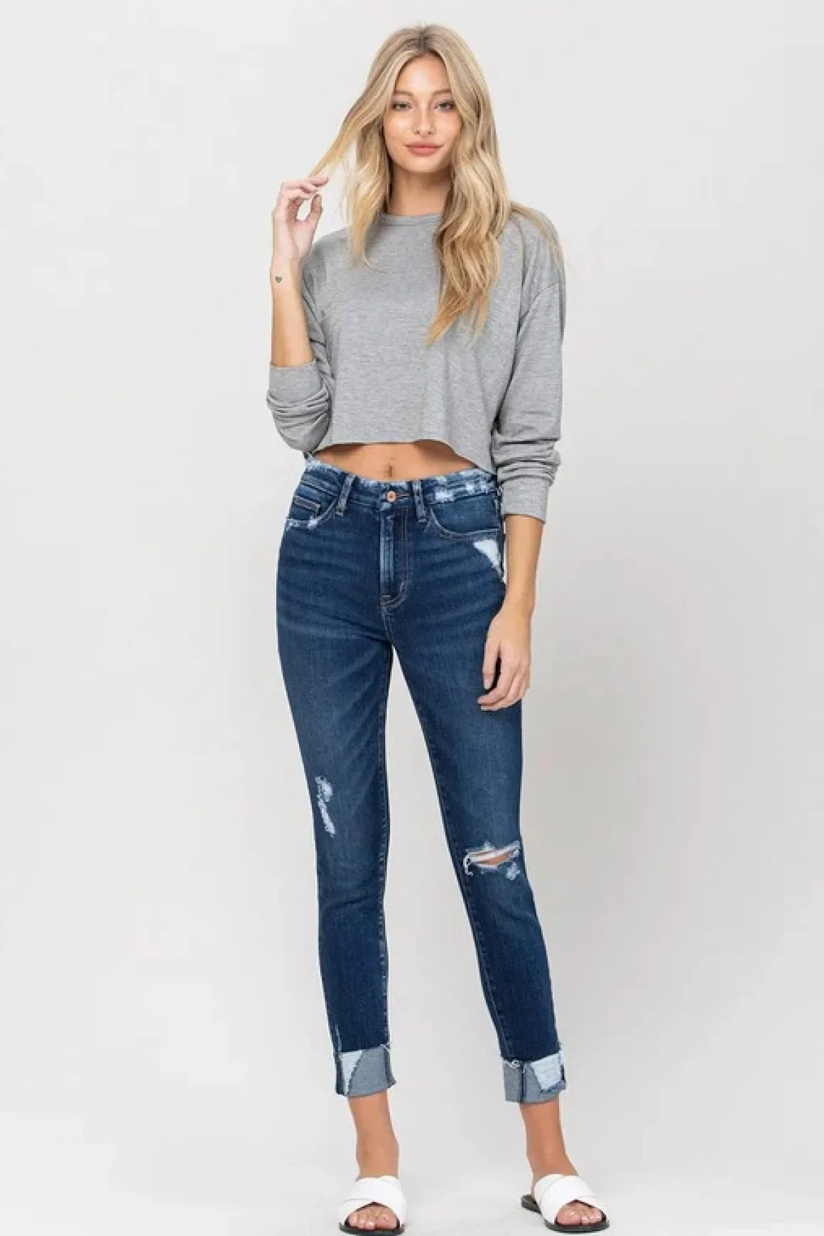 High Rise Distressed Clean Cut Skinny Jeans *Online Only*