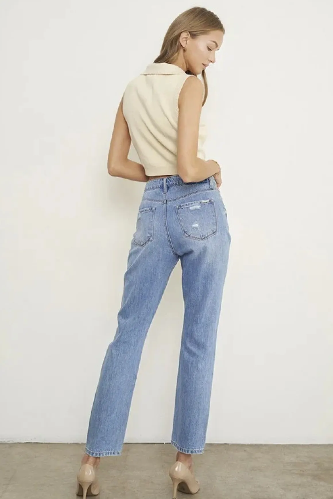 high_rise_distressed_girl_3.webp High Rise Distressed Girlfriend Jeans *Online Only*