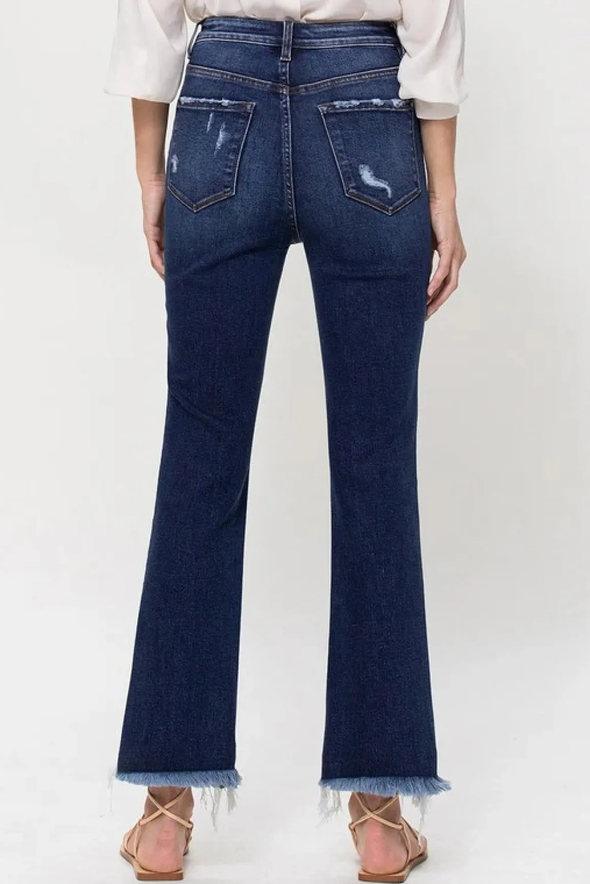 high_rise_distressed_hem__11.webp High Rise Distressed Hem Kick Flare Jeans *Online Only*