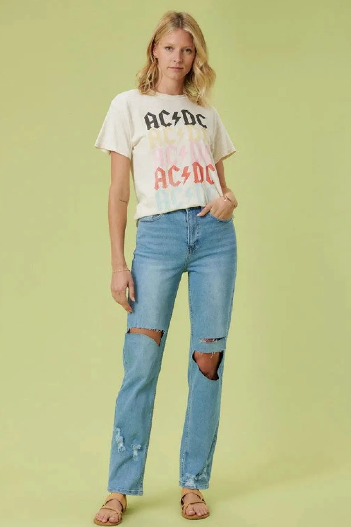 High Rise Distressed Wide Leg Jeans *Online Only*