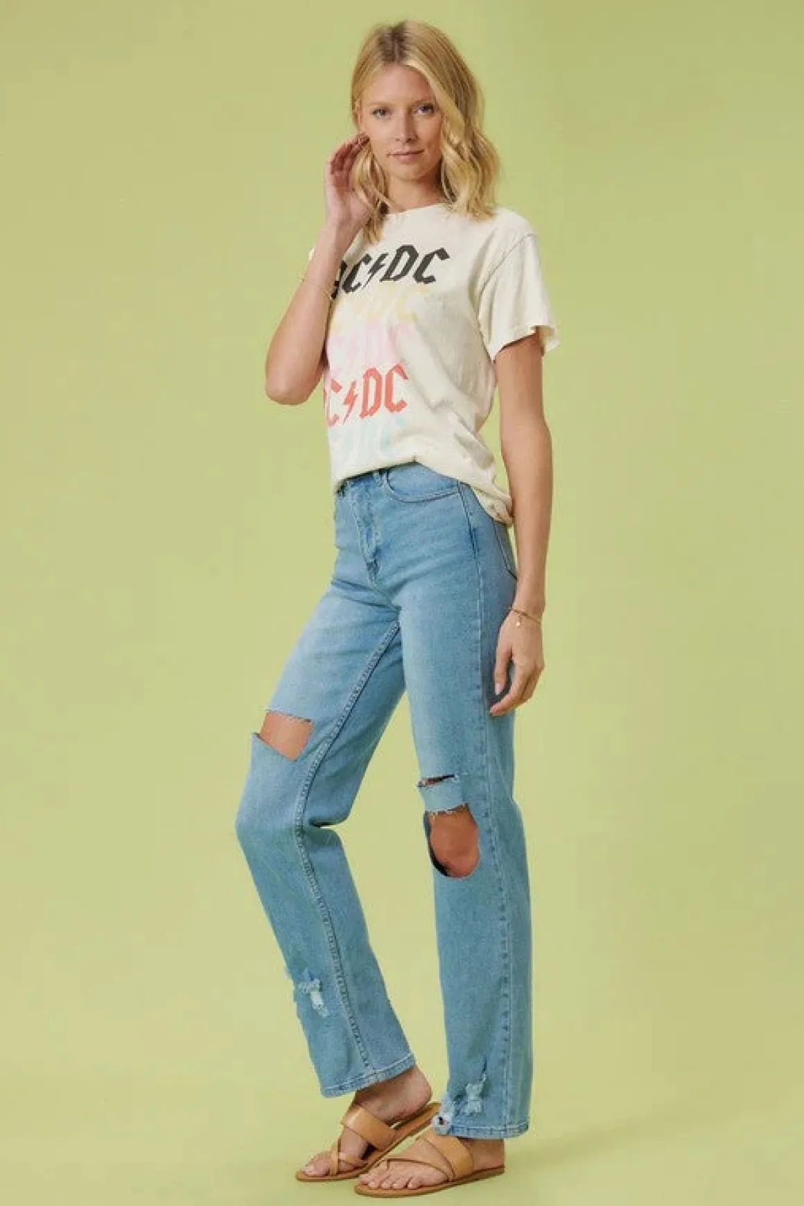 High Rise Distressed Wide Leg Jeans *Online Only*