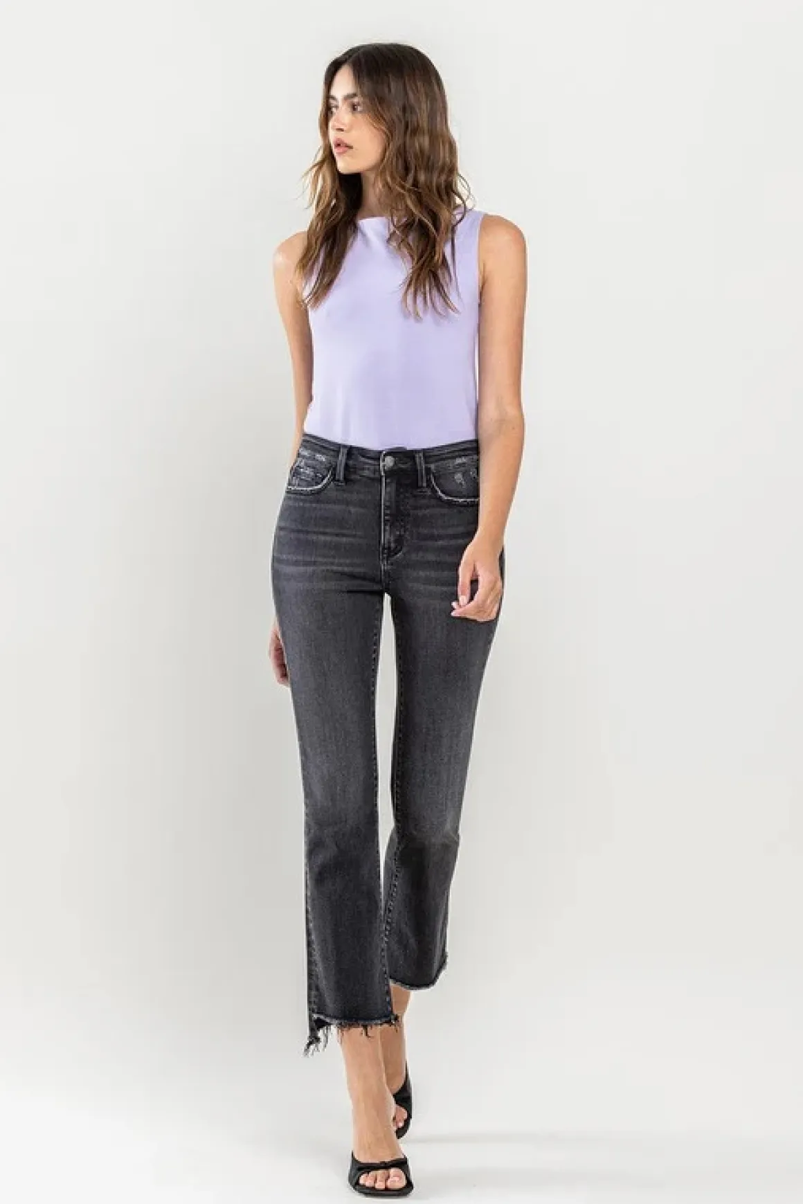 high_rise_raw_hem_crop_fl_5.webp High Rise Raw Hem Crop Flare Jeans *Online Only*