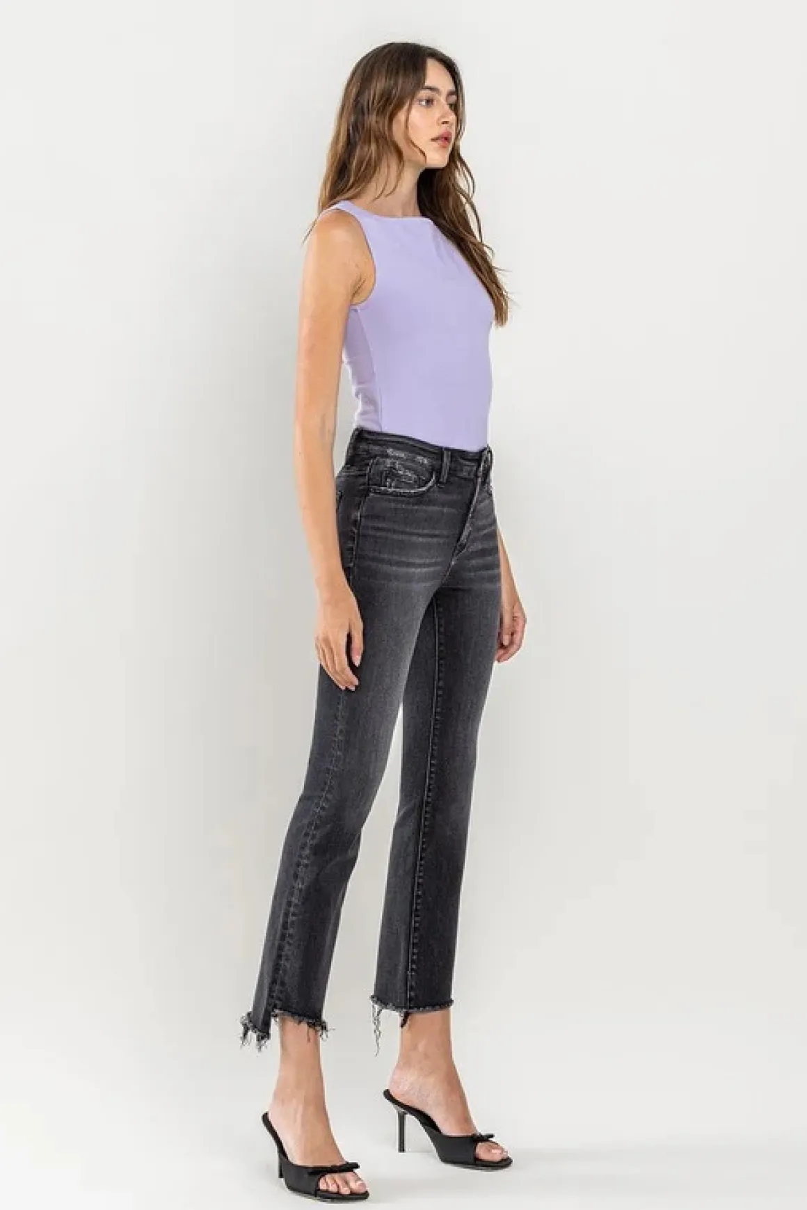 high_rise_raw_hem_crop_fl_8.webp High Rise Raw Hem Crop Flare Jeans *Online Only*