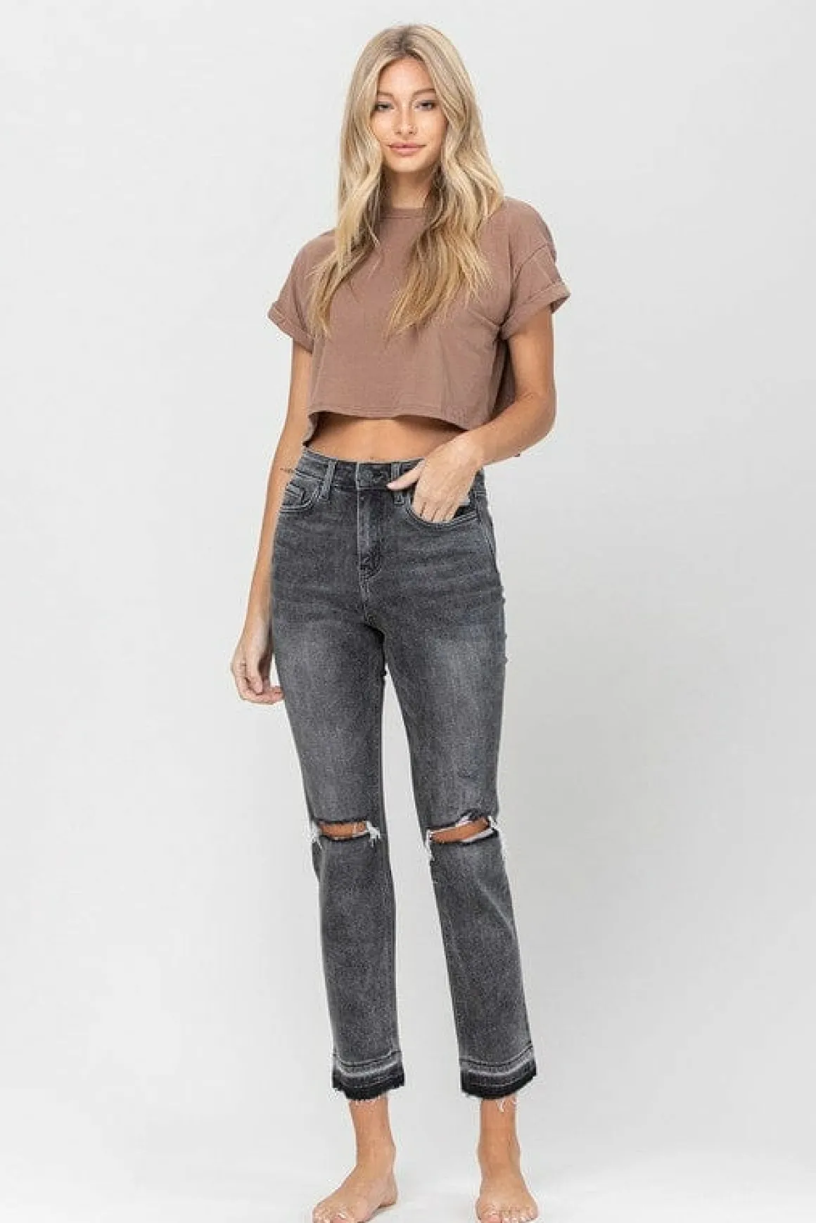 High Rise Released Hem Straight *Online Only*