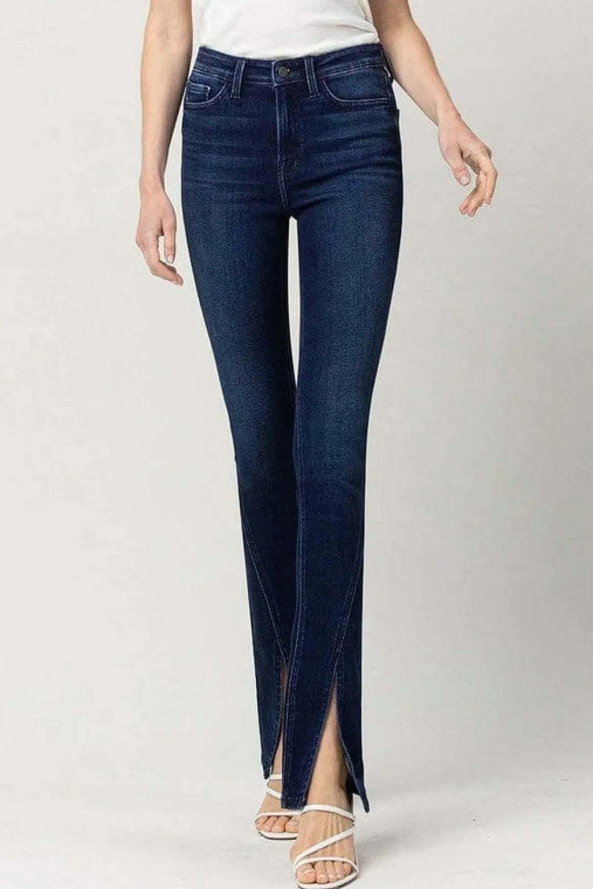 High Rise Slim Straight W/Slit *Online Only*