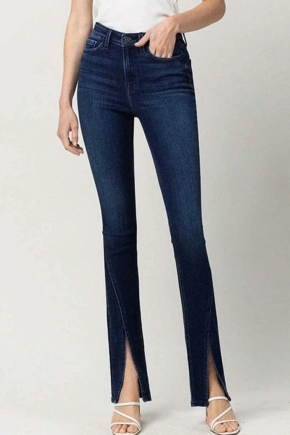 High Rise Slim Straight W/Slit *Online Only*