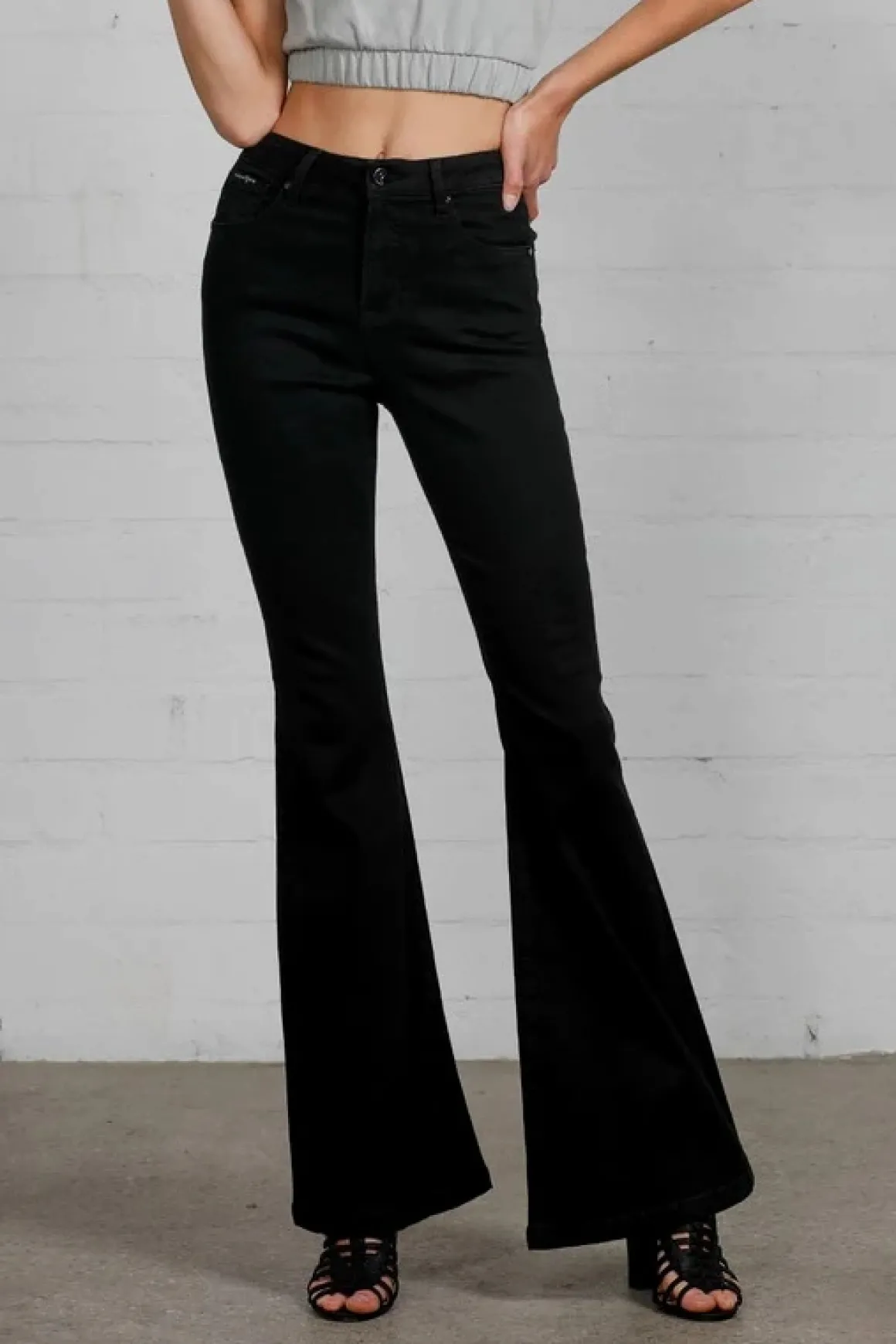 High Rise Wider Black Flare Jeans